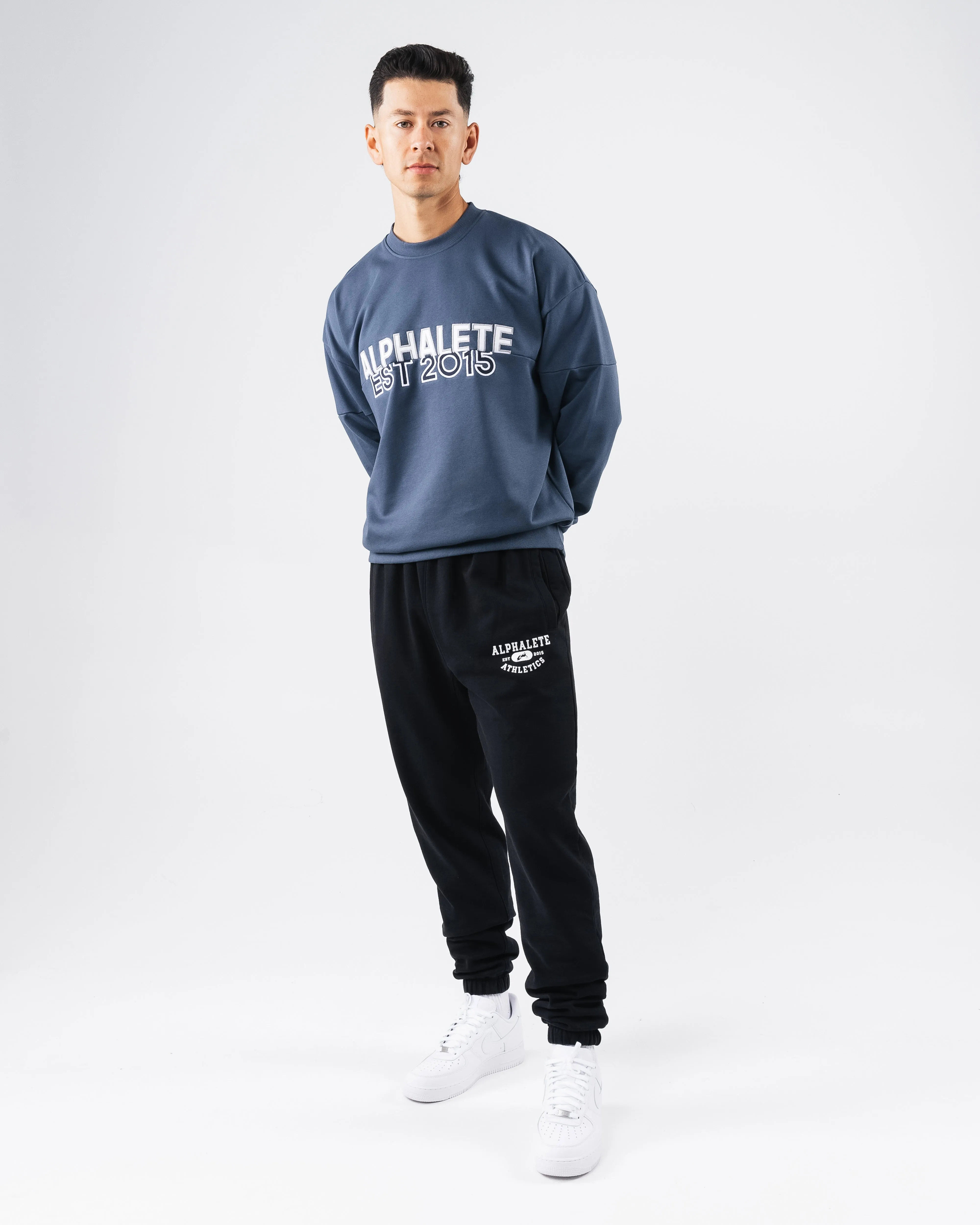 Establishment Split Crewneck - Marine Alphalete Athletics