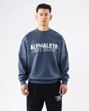 Establishment Split Crewneck - Marine Alphalete Athletics