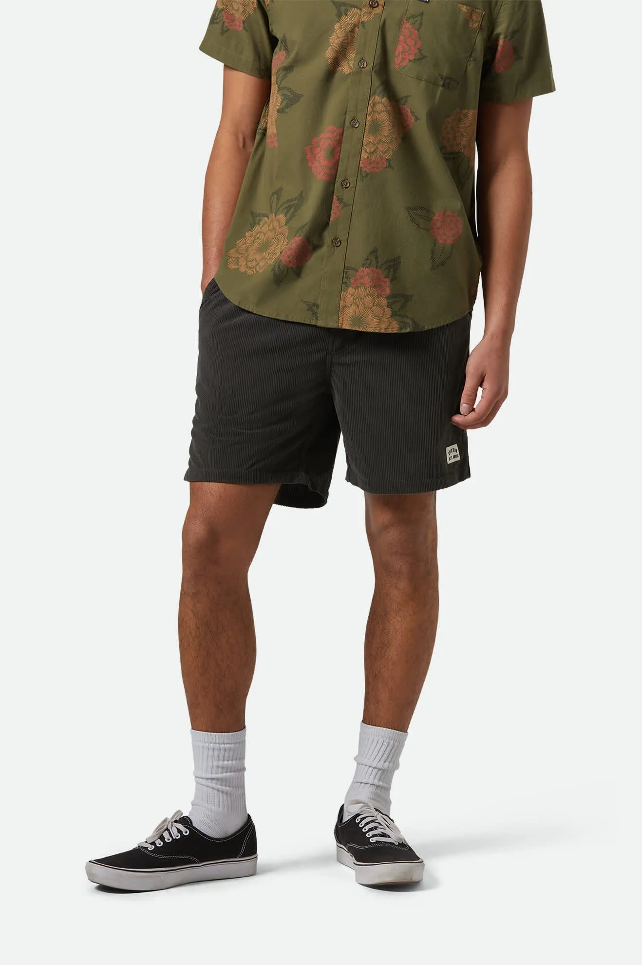 Everyday Corduroy Short - Washed Black Brixton