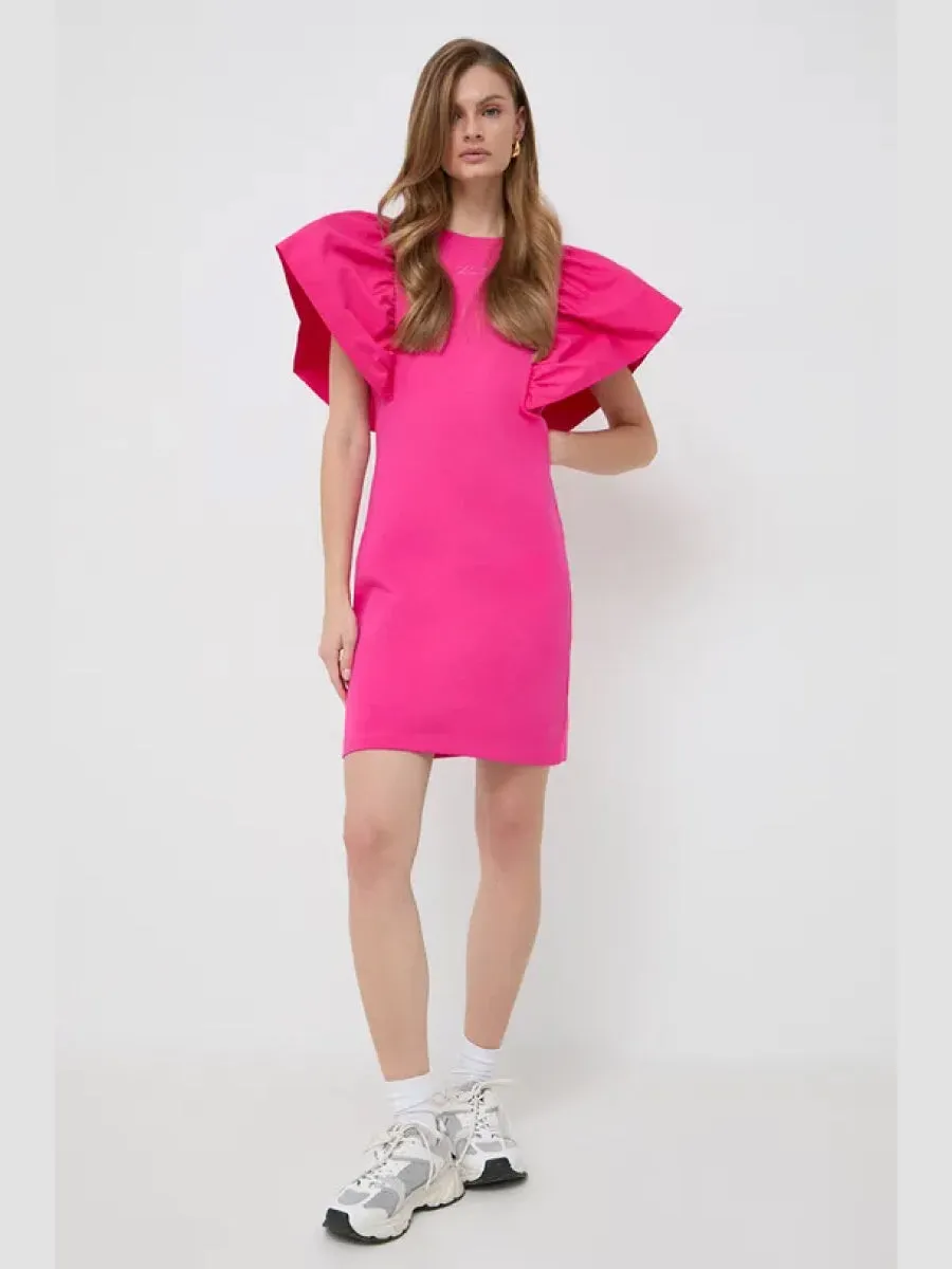 FABRIC MIX SWEAT DRESS CABARET