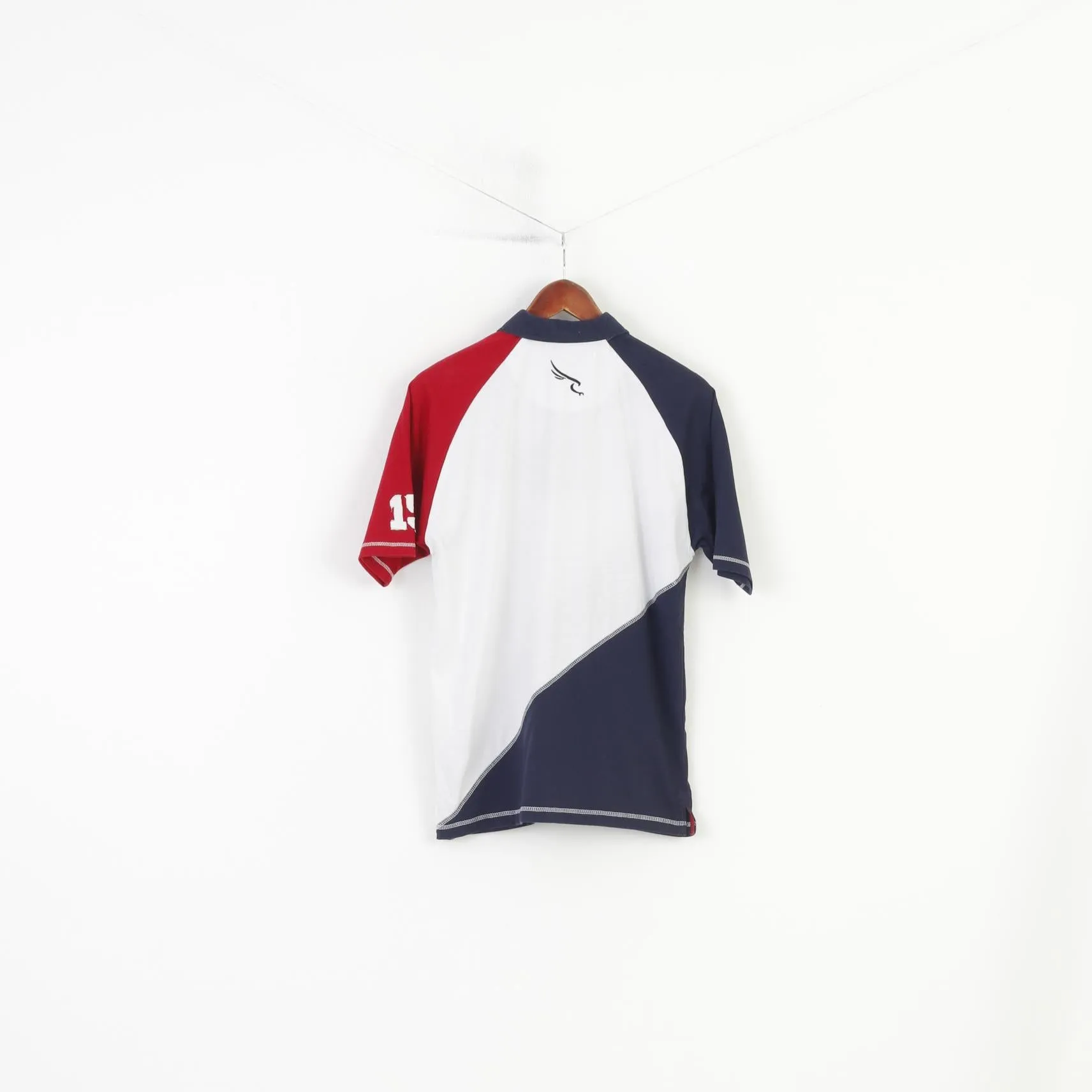 Falcons Men M Polo Shirt Cotton  Navy White American Football Atlanta Short Sleeve Top