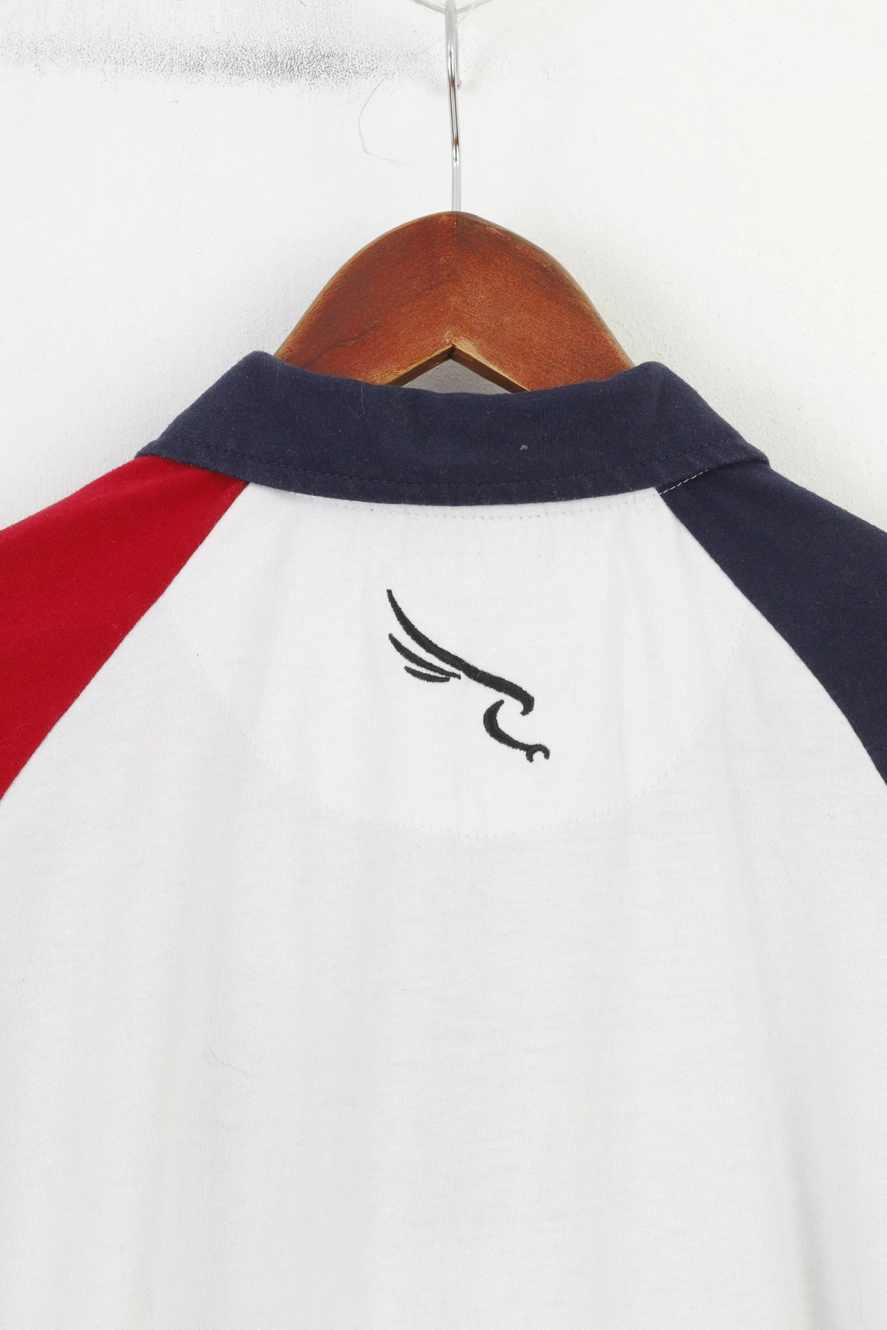 Falcons Men M Polo Shirt Cotton  Navy White American Football Atlanta Short Sleeve Top