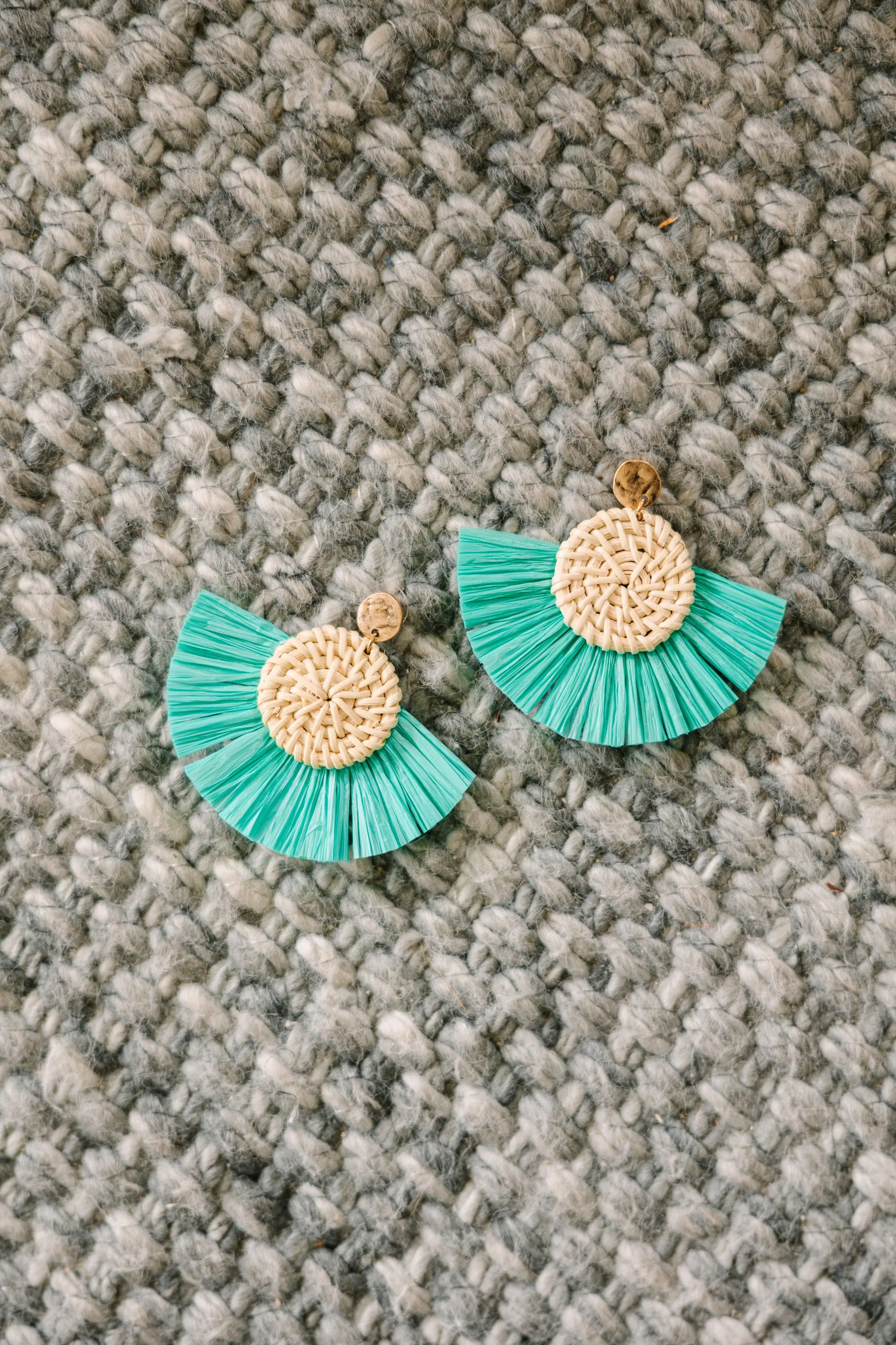 Fan Favorite Mint Rafia Earrings