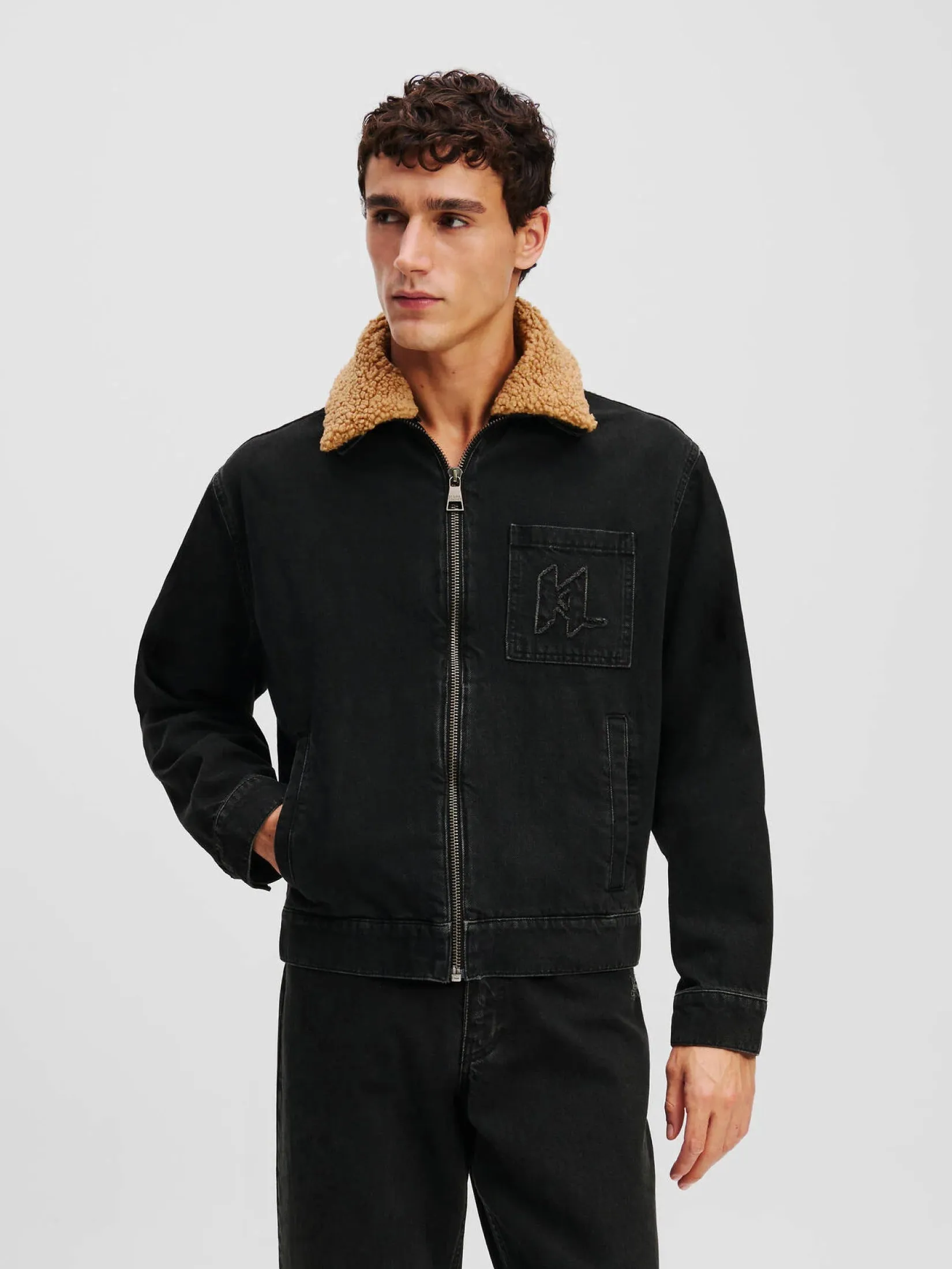 FAUX SHEARLING KL DENIM JACKET