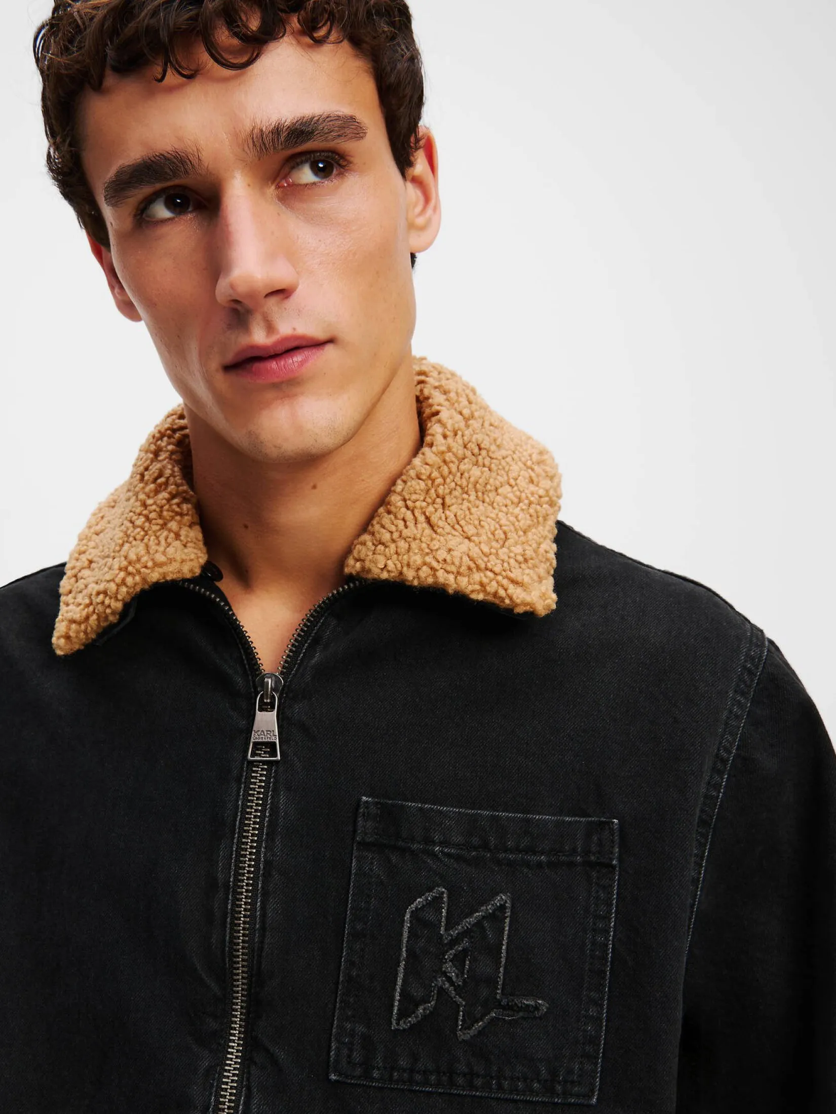 FAUX SHEARLING KL DENIM JACKET