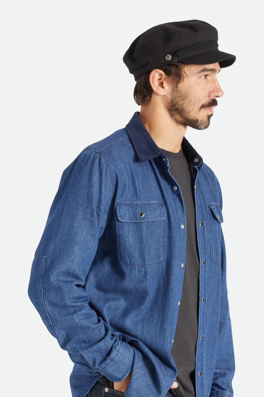 Fiddler Fisherman Cap - Black Brixton