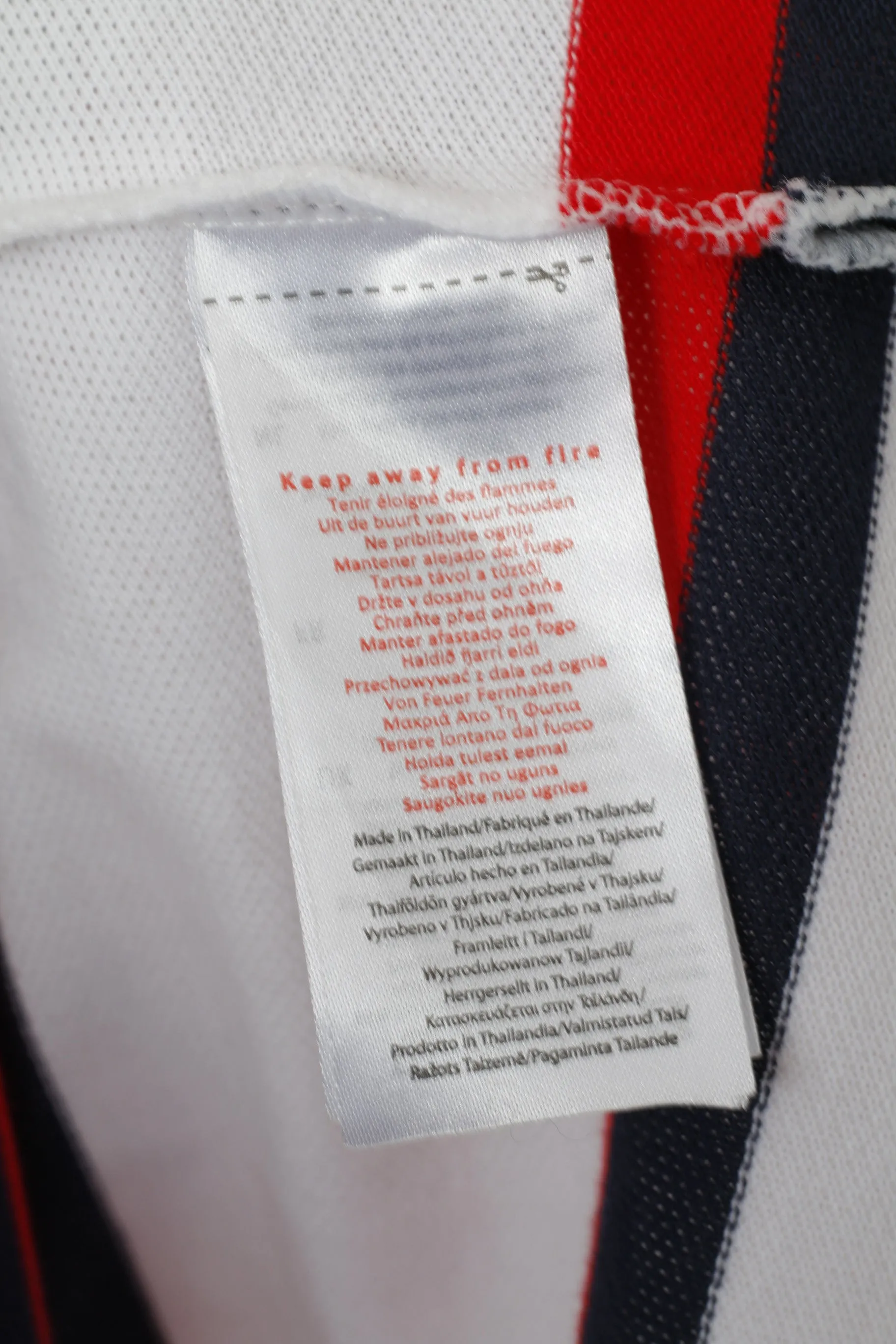 Fifa World Cup Brasil 2014 Men M Polo Shirt White Cotton Striped Sport Handball Top
