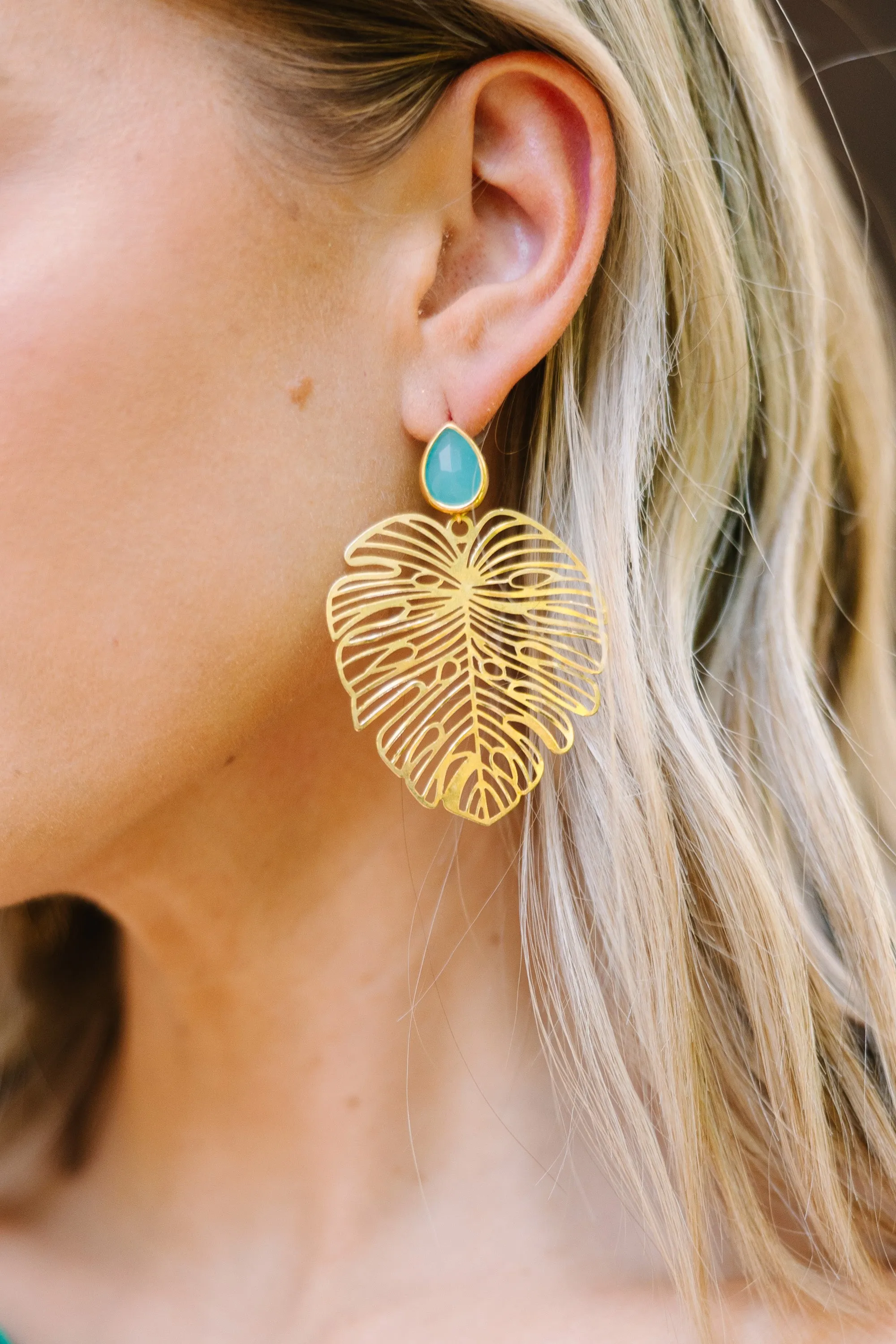 Find Me Under The Palms Leaf Earrings