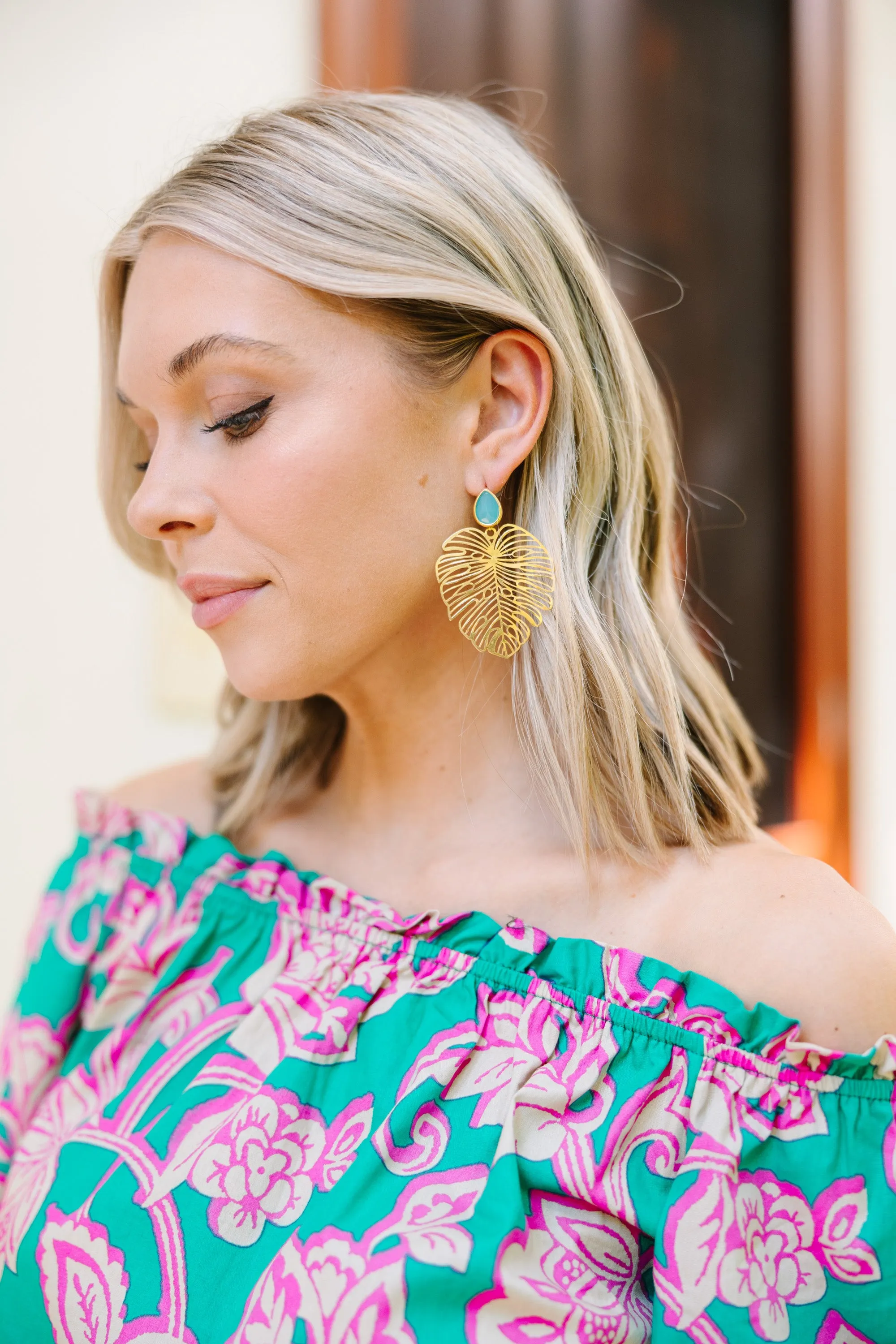 Find Me Under The Palms Leaf Earrings