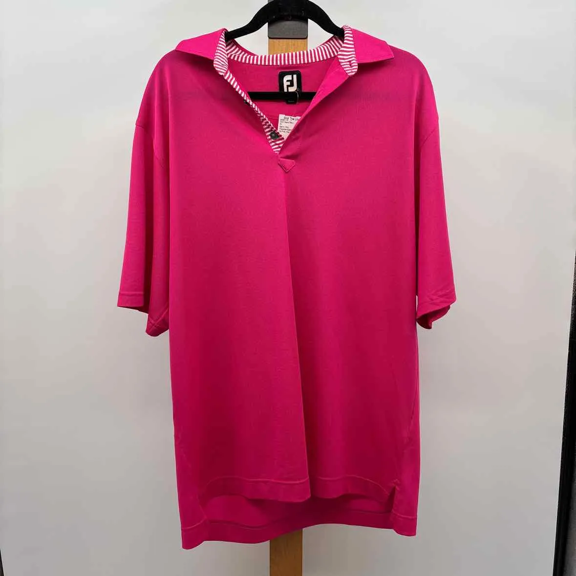 FJ Men's Size XXL Pink Polyester/Spandex Solid Short Sleeve Shirt