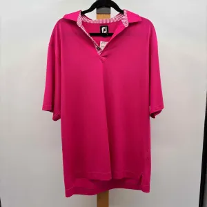 FJ Men's Size XXL Pink Polyester/Spandex Solid Short Sleeve Shirt