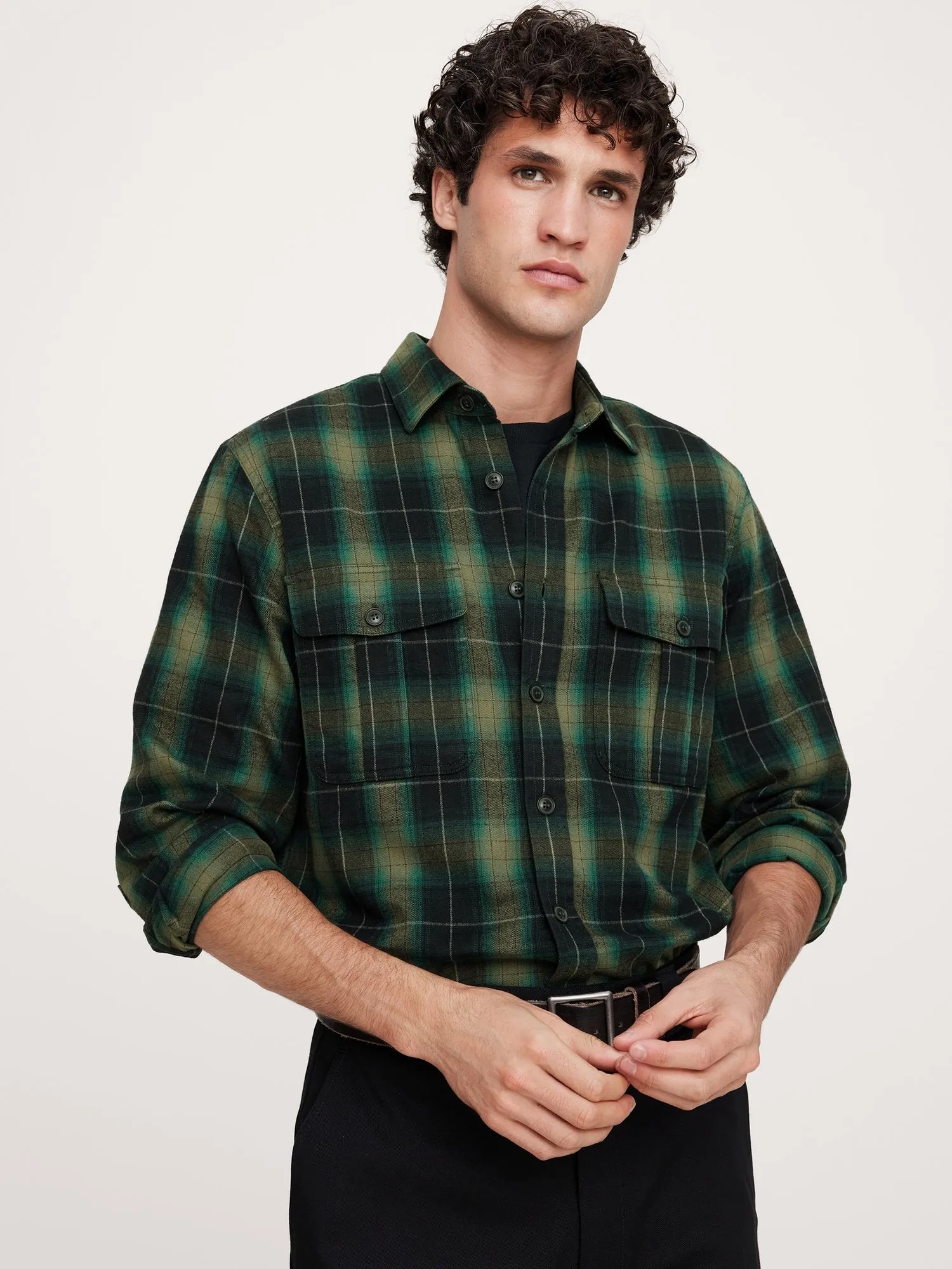 Flannel Utility Shirt Banana Republic