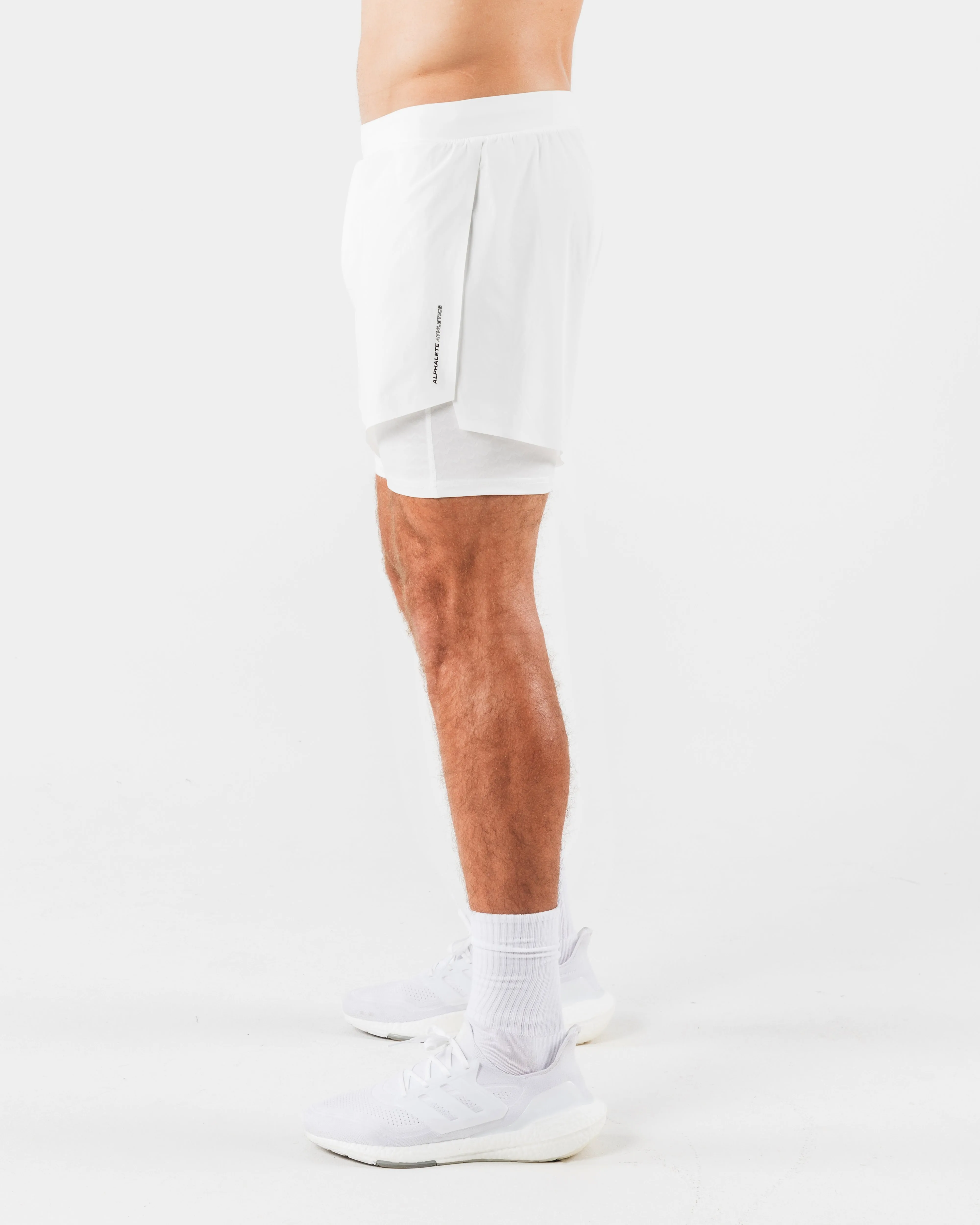 Flex Short - White Alphalete Athletics