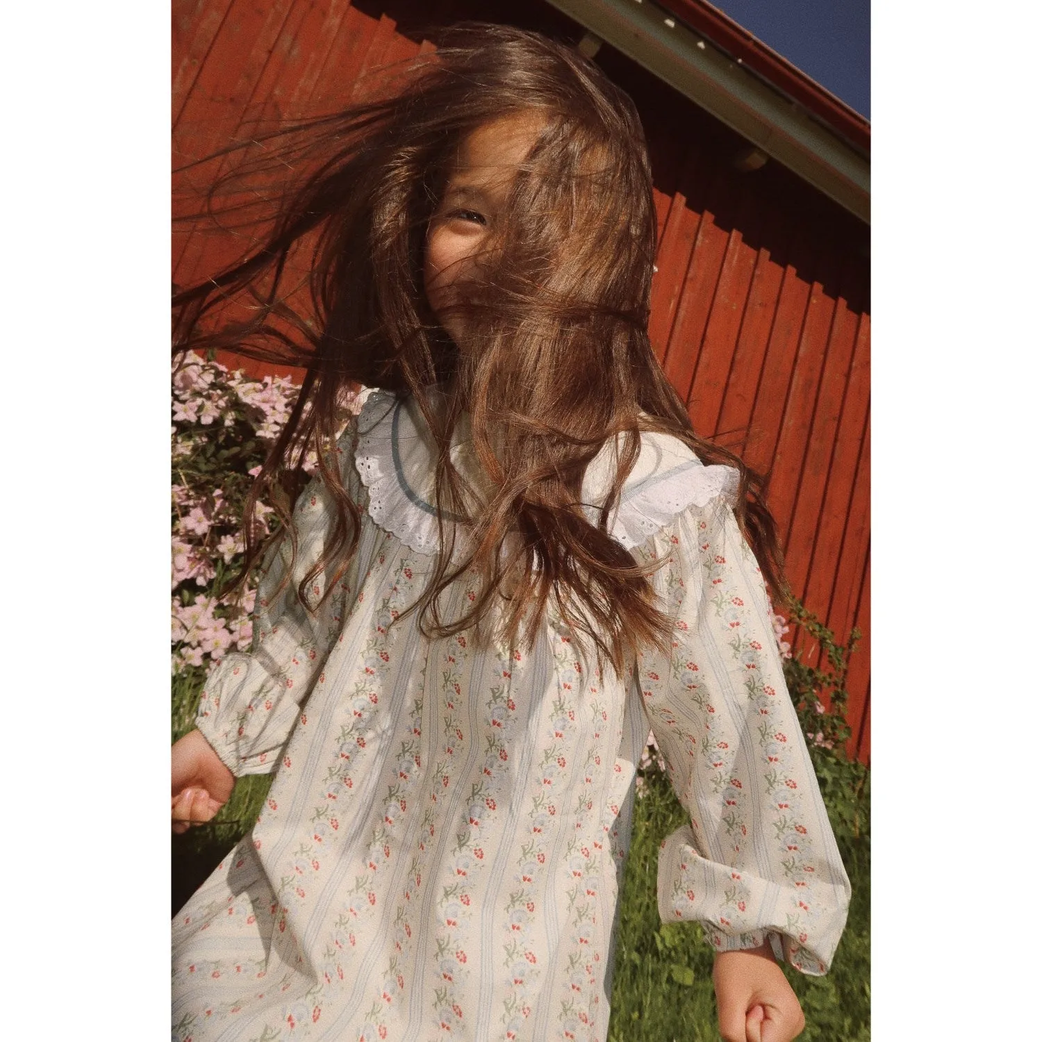 Flss Soft white/Bright blue Abigail Dress