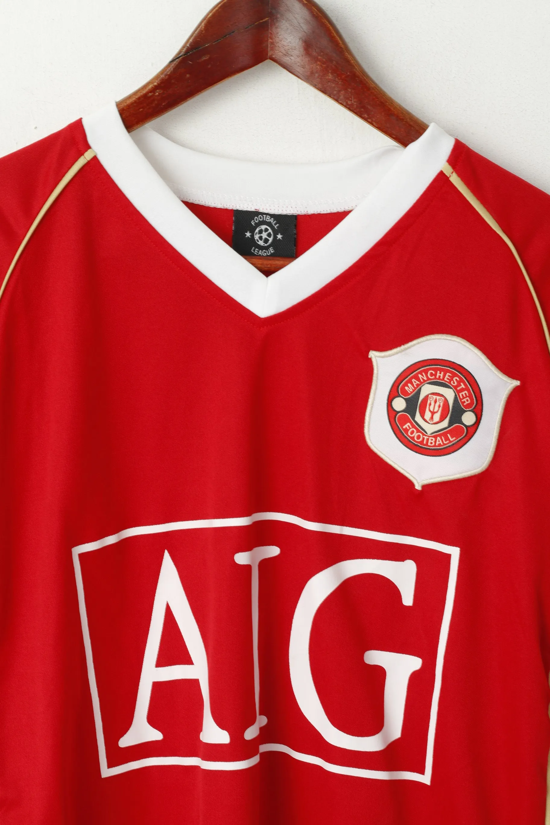 Football League Men M Shirt Red Manchester Football Rooney #8 Jersey Top