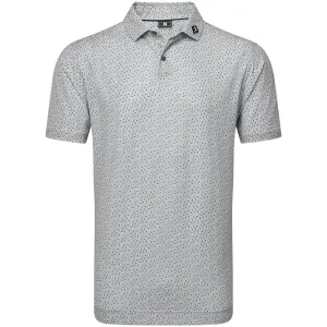 FootJoy Bounce Print Pique Polo Shirt - Grey