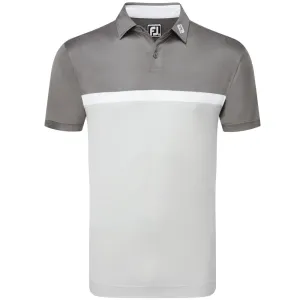 FootJoy Colour Block Interlock Polo Shirt - Grey Cliff