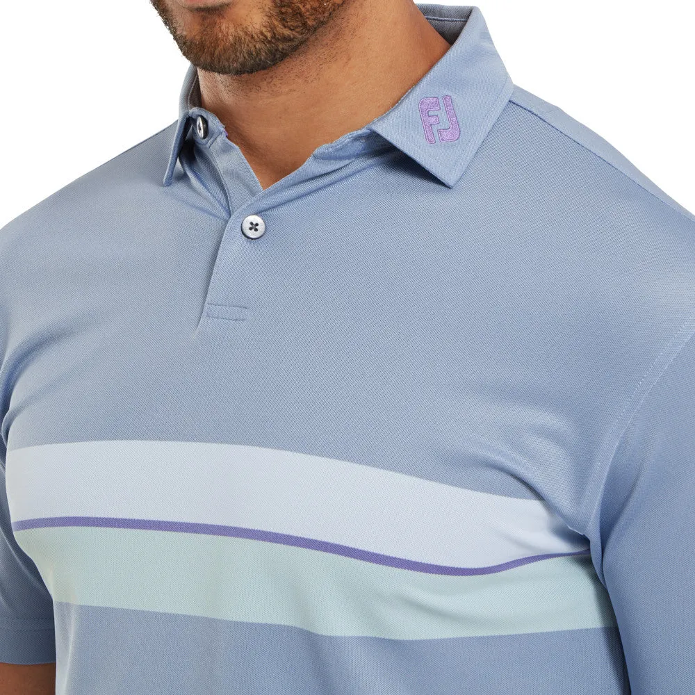 FootJoy Double Chest Band Pique Polo Shirt - Storm