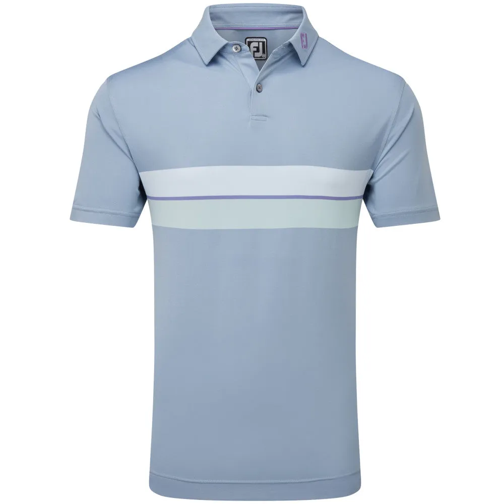 FootJoy Double Chest Band Pique Polo Shirt - Storm