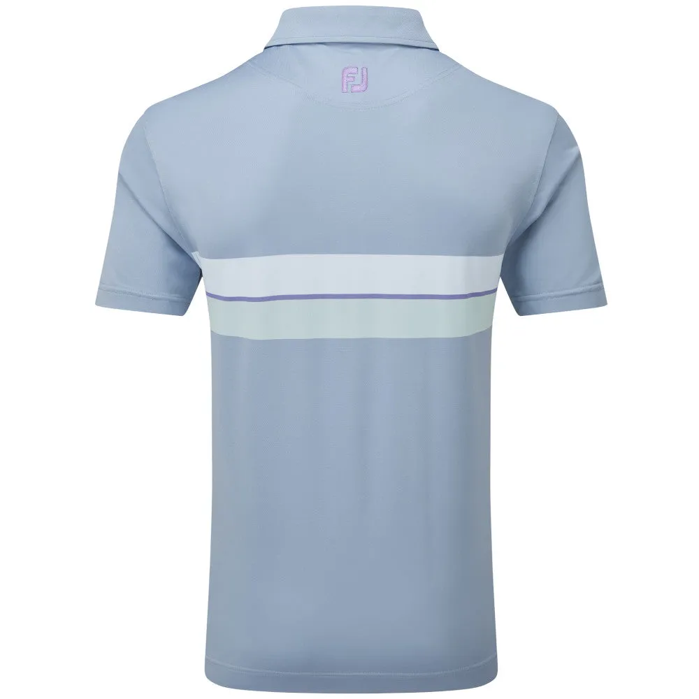 FootJoy Double Chest Band Pique Polo Shirt - Storm