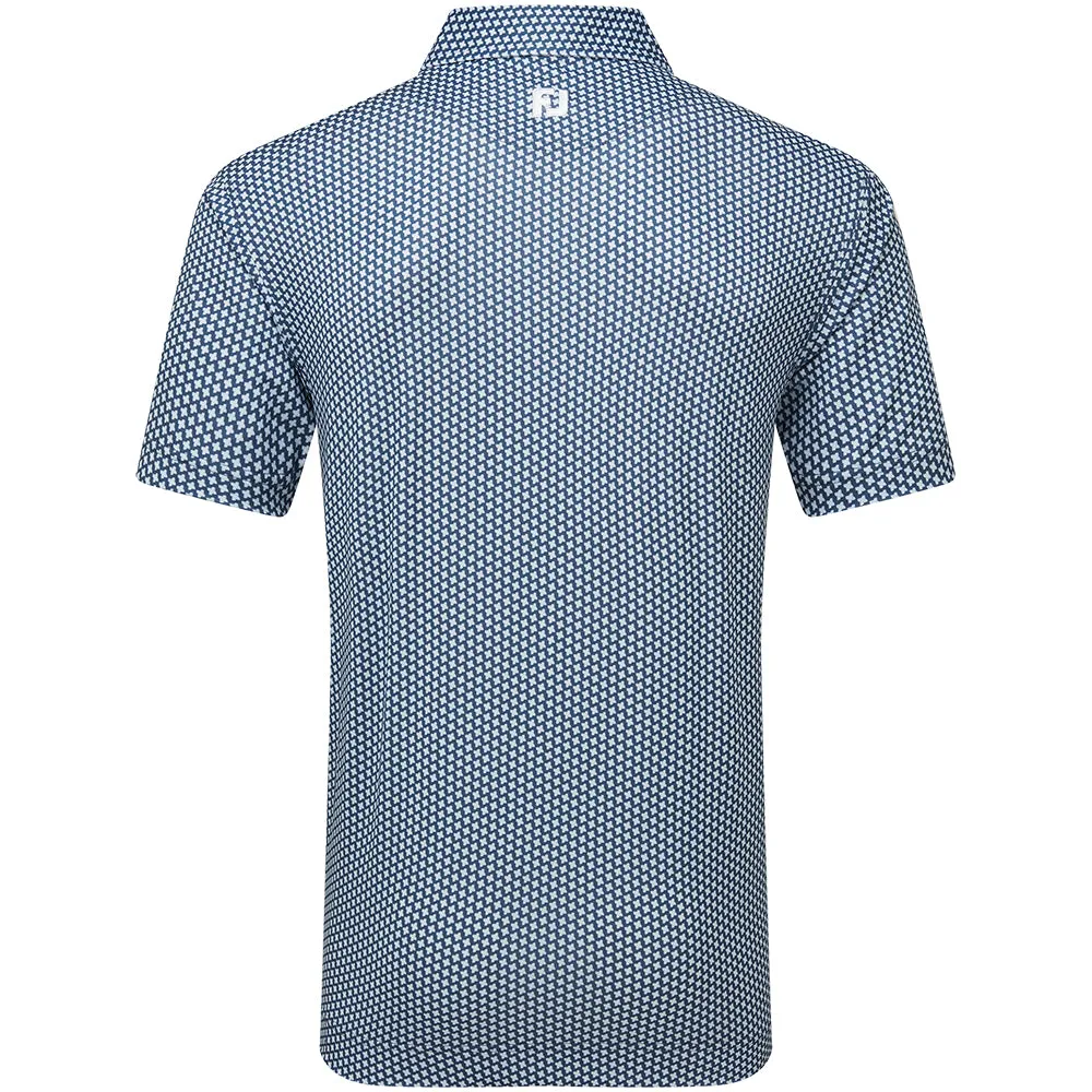 FootJoy Houndstooth Geo Lisle Polo Shirt - Dark Denim