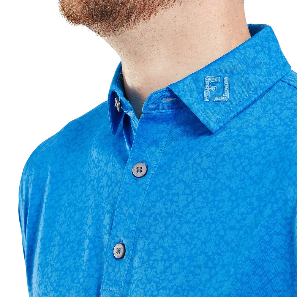 FootJoy Painted Floral Lisle Polo Shirt - Cobalt