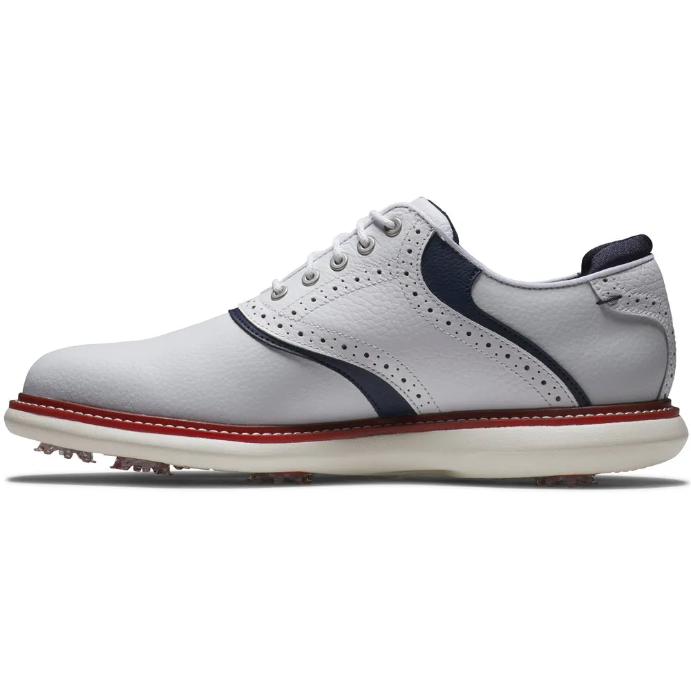 FootJoy Traditions Spiked Shoes - White/Navy/Red