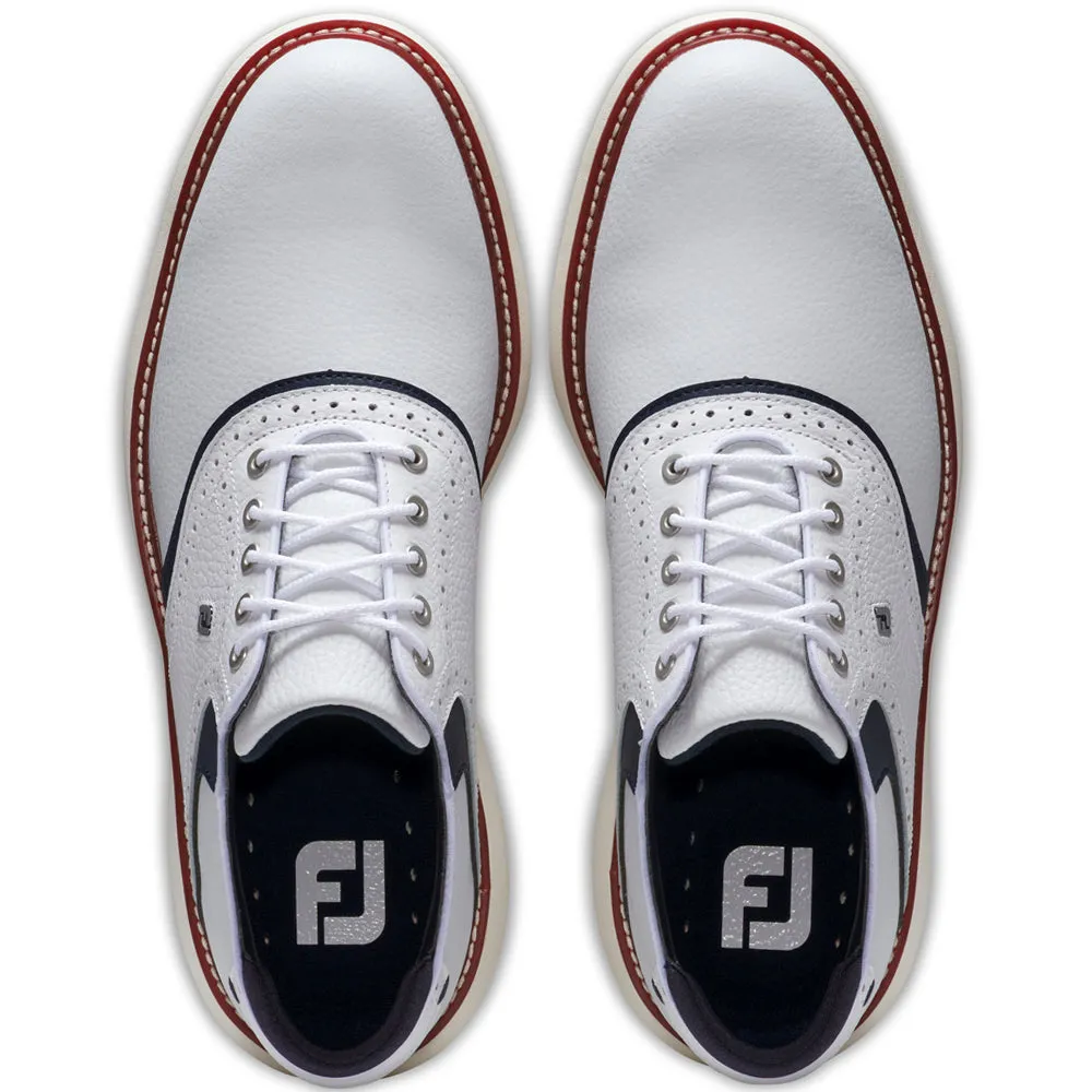 FootJoy Traditions Spiked Shoes - White/Navy/Red
