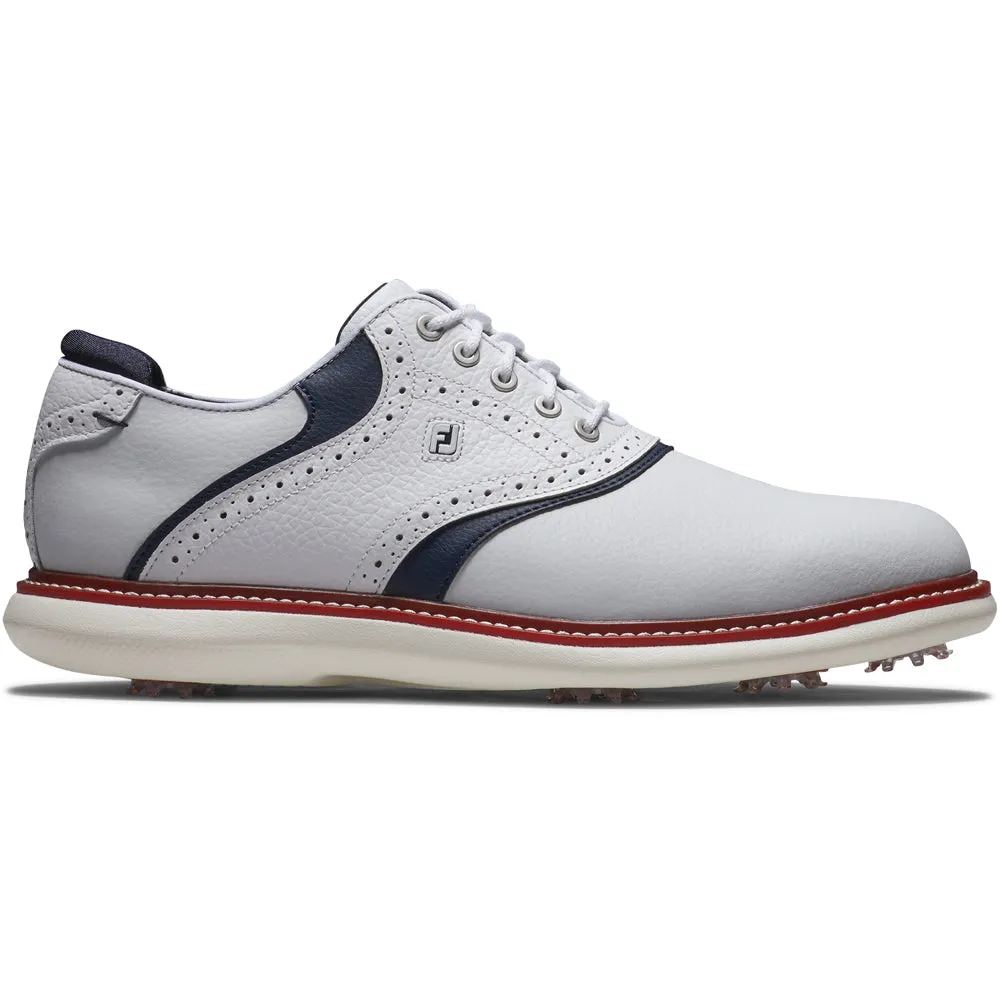 FootJoy Traditions Spiked Shoes - White/Navy/Red