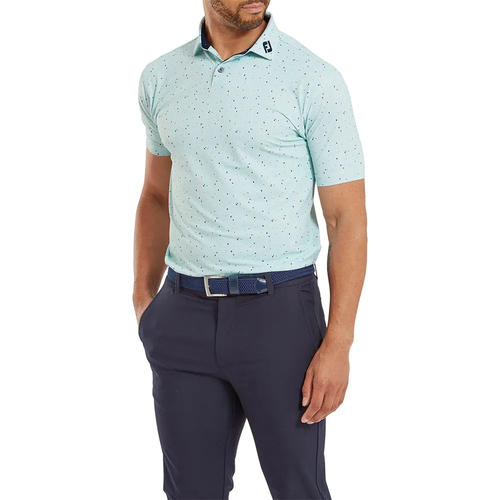 FootJoy Tweed Texture Pique Polo Shirt - Sea Glass