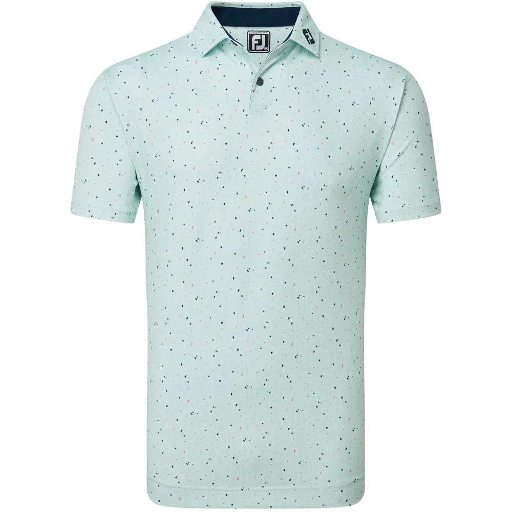 FootJoy Tweed Texture Pique Polo Shirt - Sea Glass