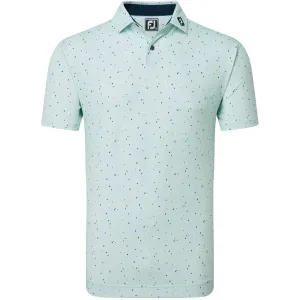 FootJoy Tweed Texture Pique Polo Shirt - Sea Glass