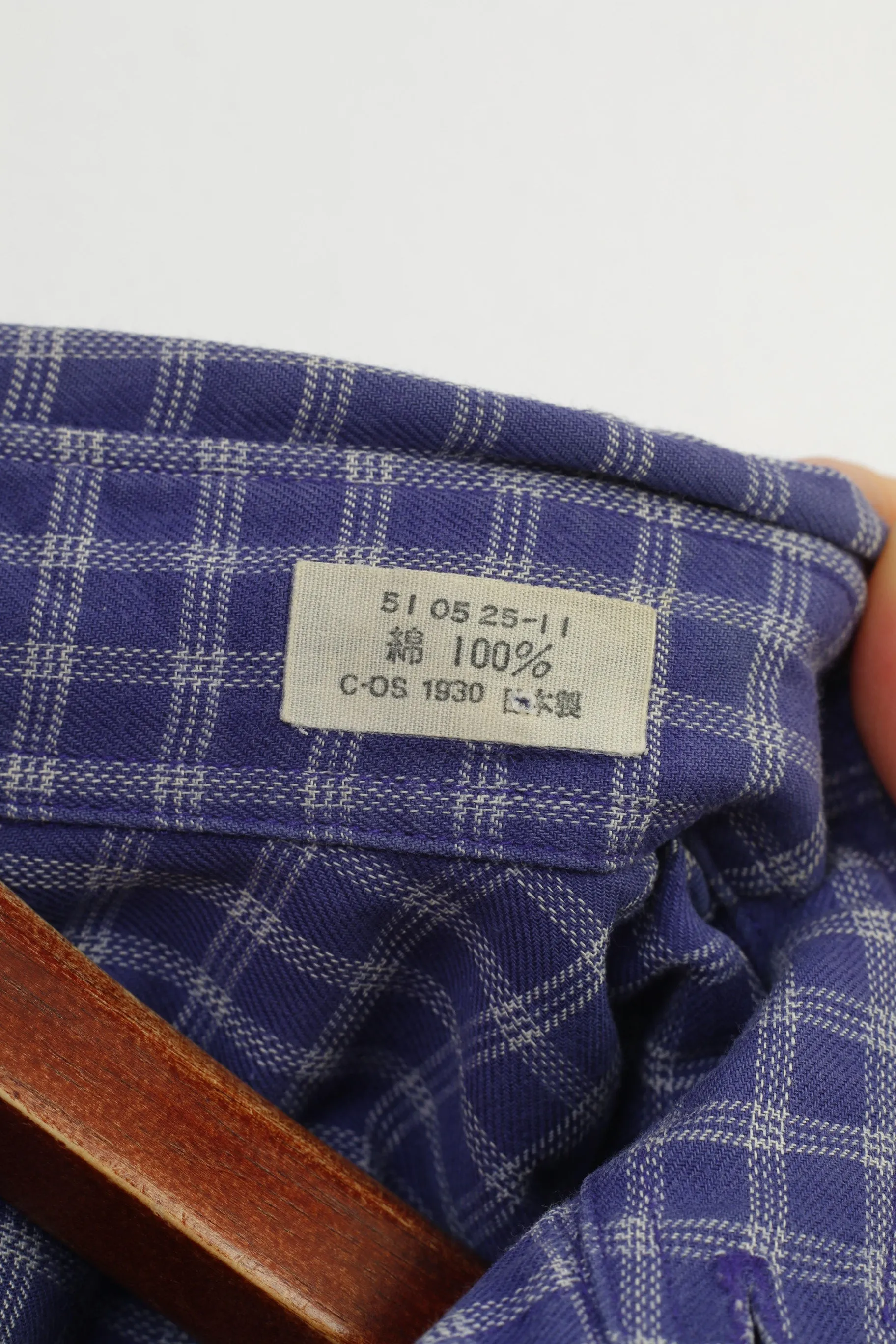 Francis Lai Men S Casual Shirt Checkered Buttons Down Collar Long Sleeve Navy Top