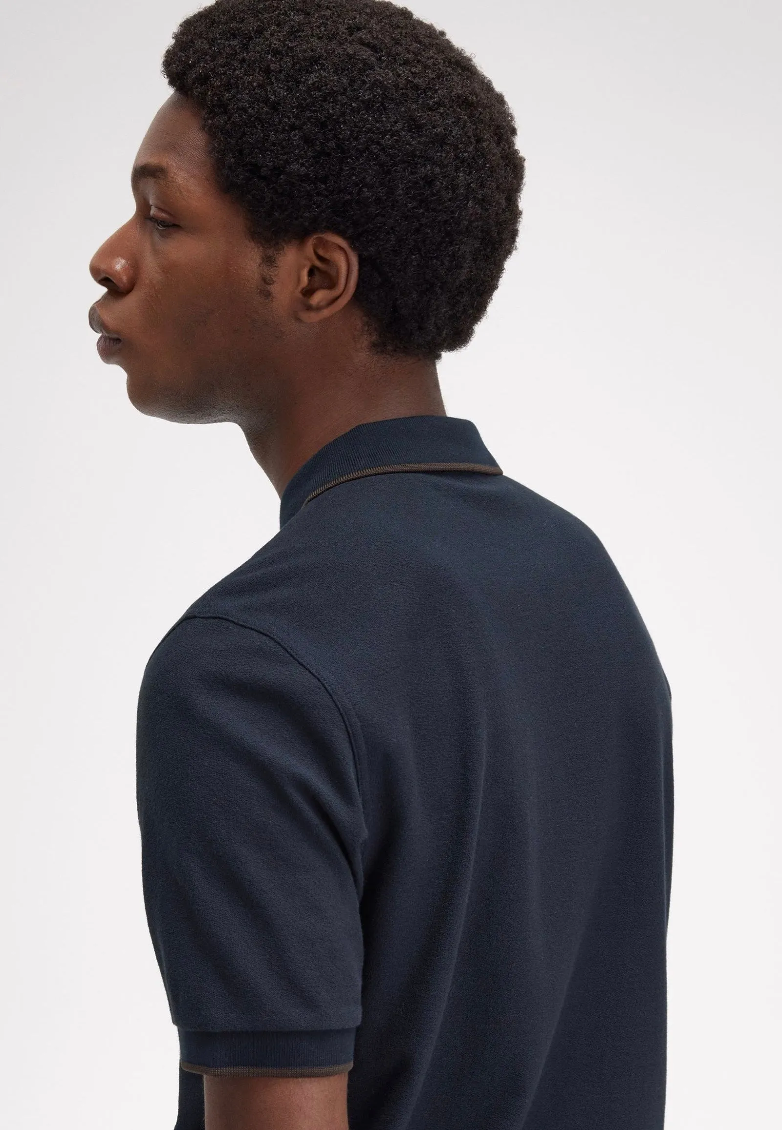 Fred Perry - Crepe Pique Zip Neck Navy - Polo