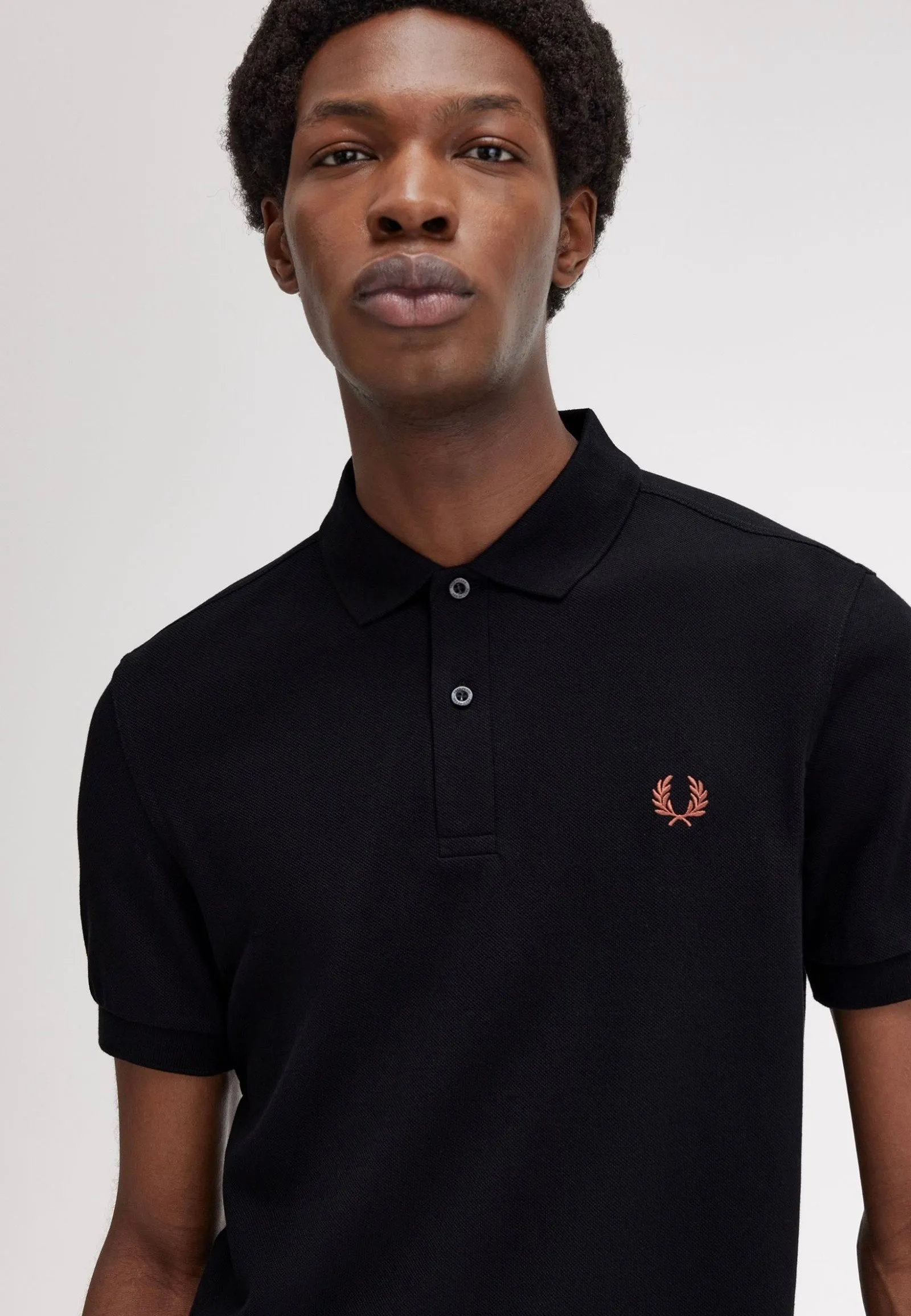 Fred Perry - Plain Black/Whisky Brown - Polo