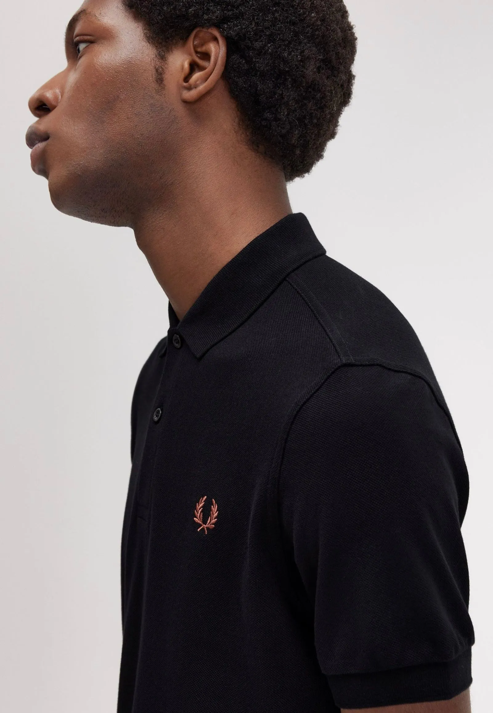 Fred Perry - Plain Black/Whisky Brown - Polo
