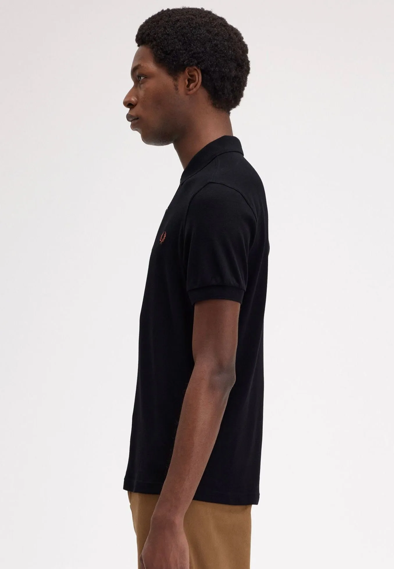 Fred Perry - Plain Black/Whisky Brown - Polo
