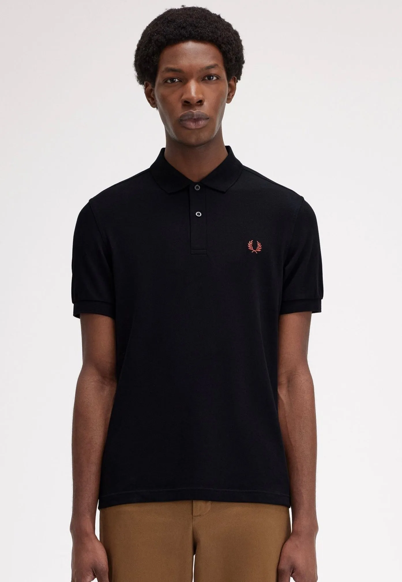 Fred Perry - Plain Black/Whisky Brown - Polo