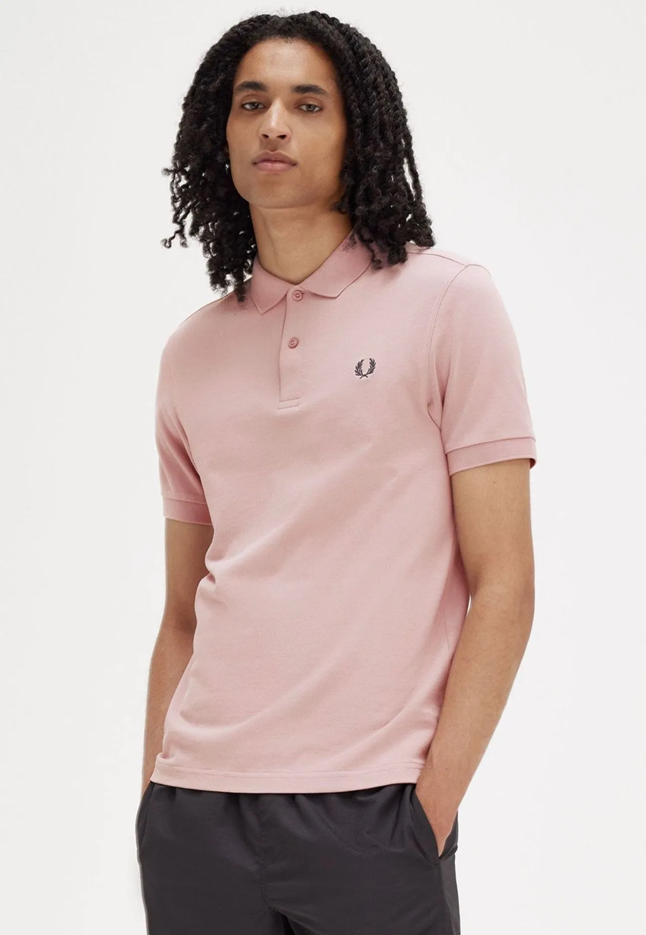 Fred Perry - Plain Dusty Rose Pink/Black - Polo
