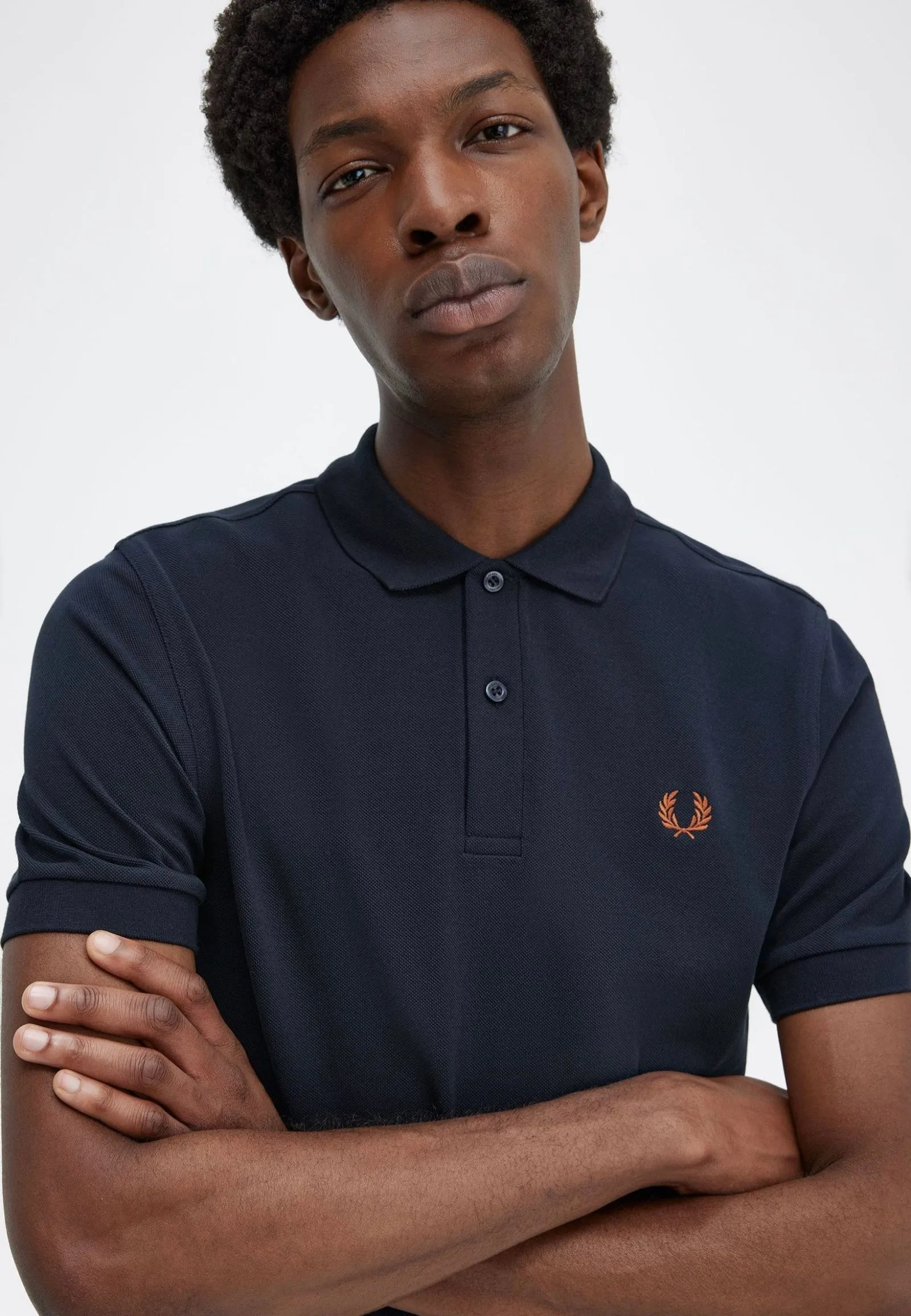 Fred Perry - Plain Navy/Nut Flake - Polo