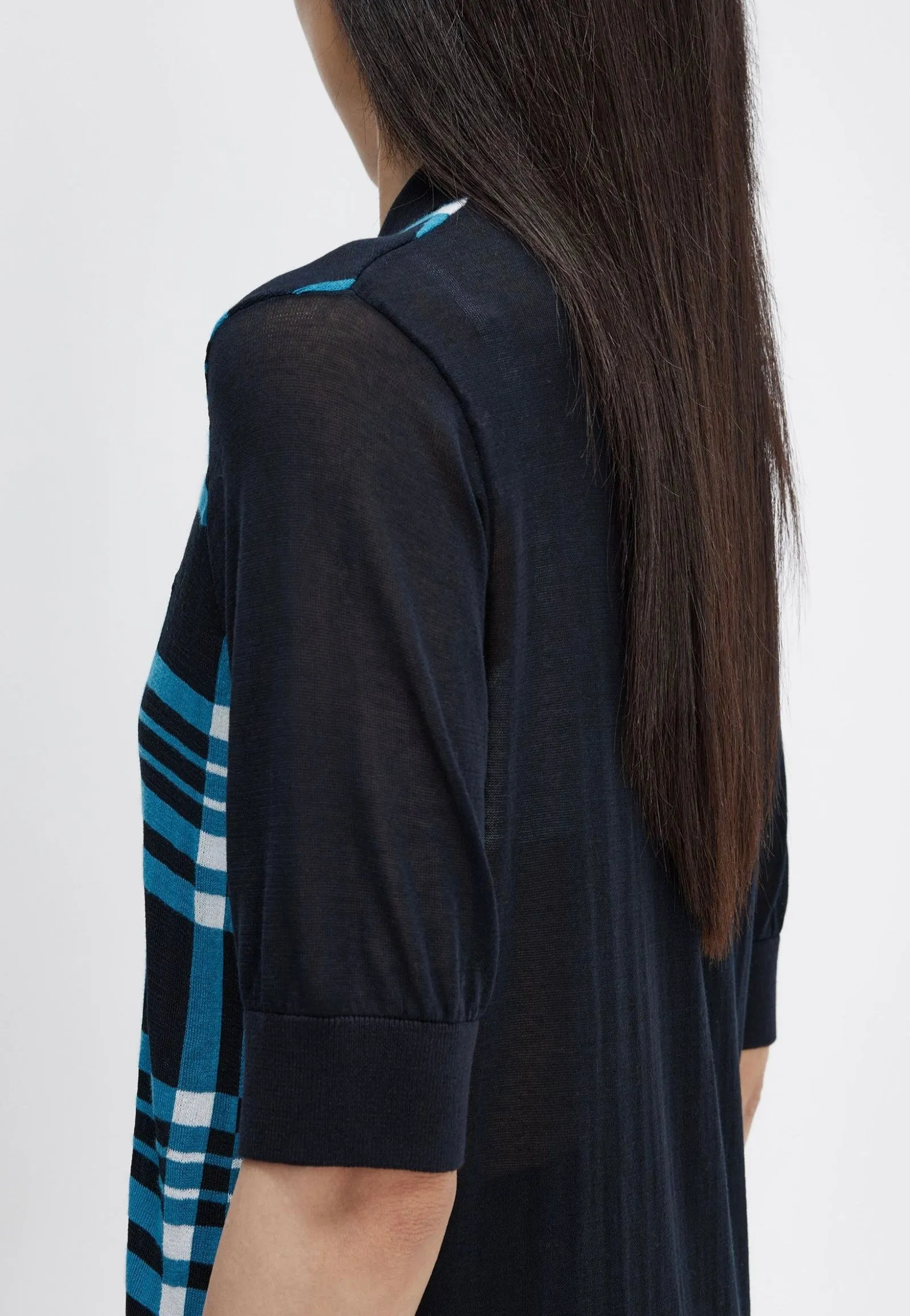 Fred Perry - Sheer Tartan Knitted Navy - Polo