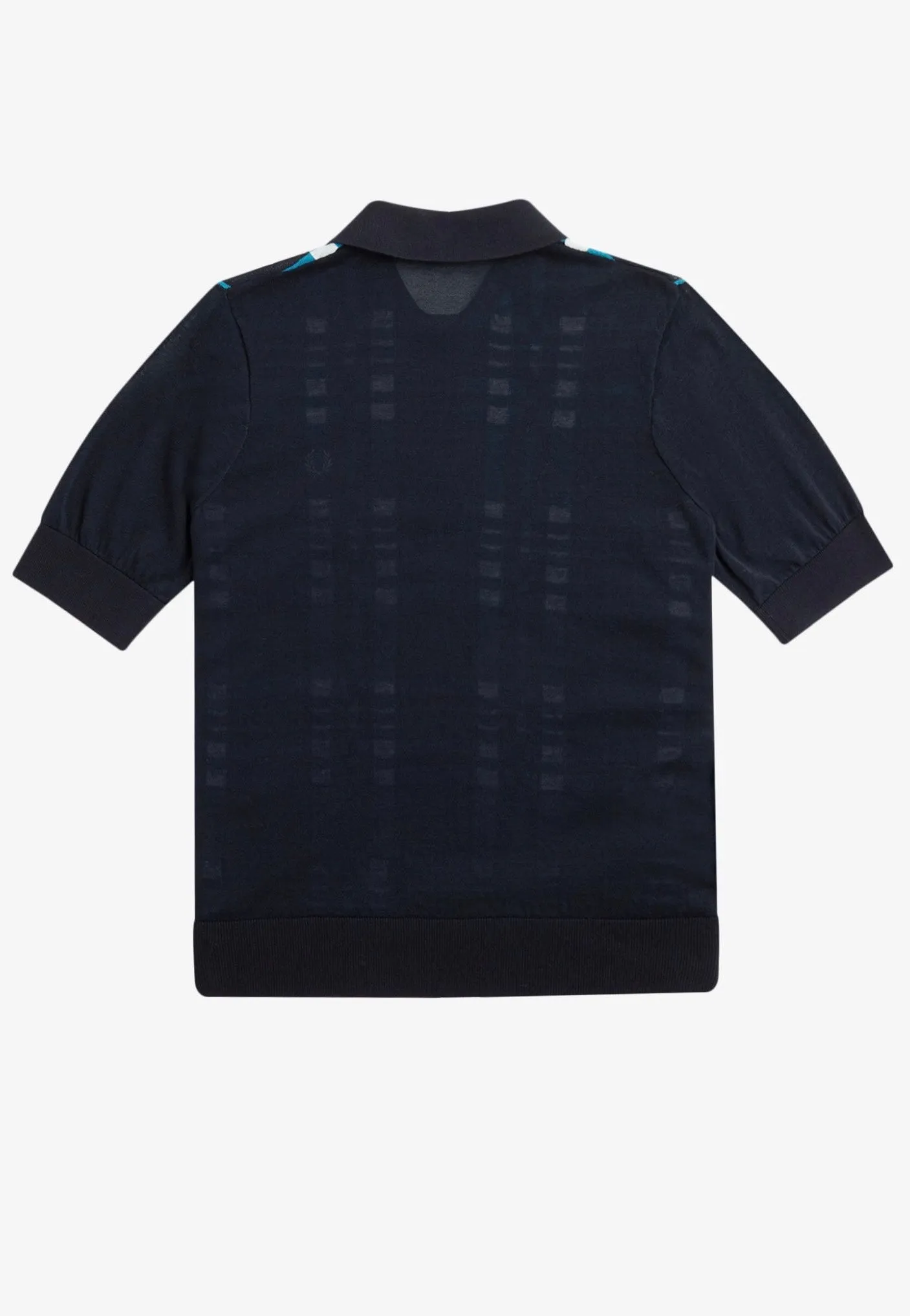Fred Perry - Sheer Tartan Knitted Navy - Polo