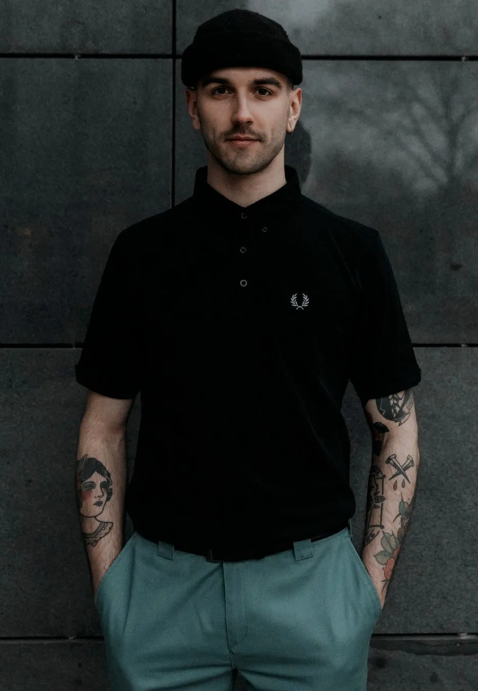 Fred Perry - Slim Fit Black/Chrome - Polo