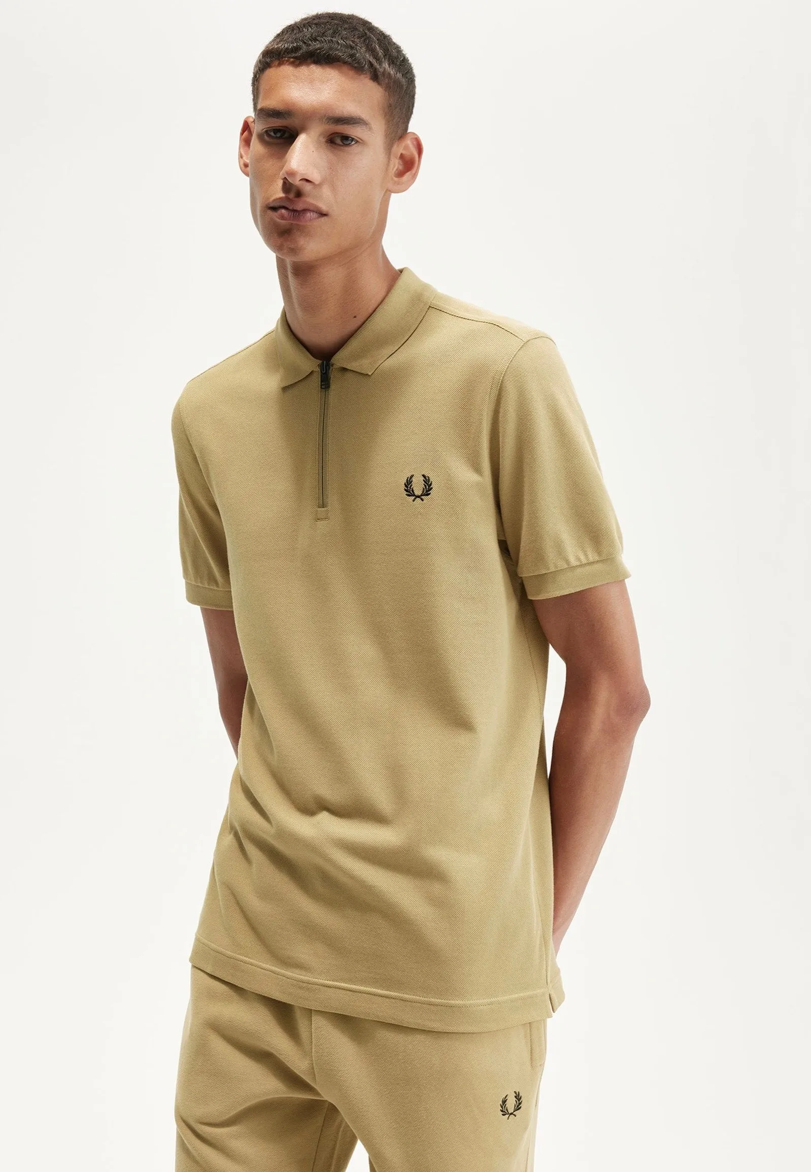 Fred Perry - Sport 1 Zip Neck Warm Stone - Polo
