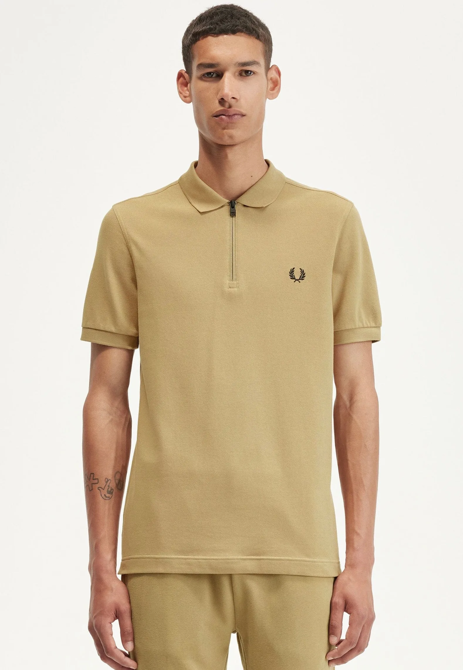 Fred Perry - Sport 1 Zip Neck Warm Stone - Polo