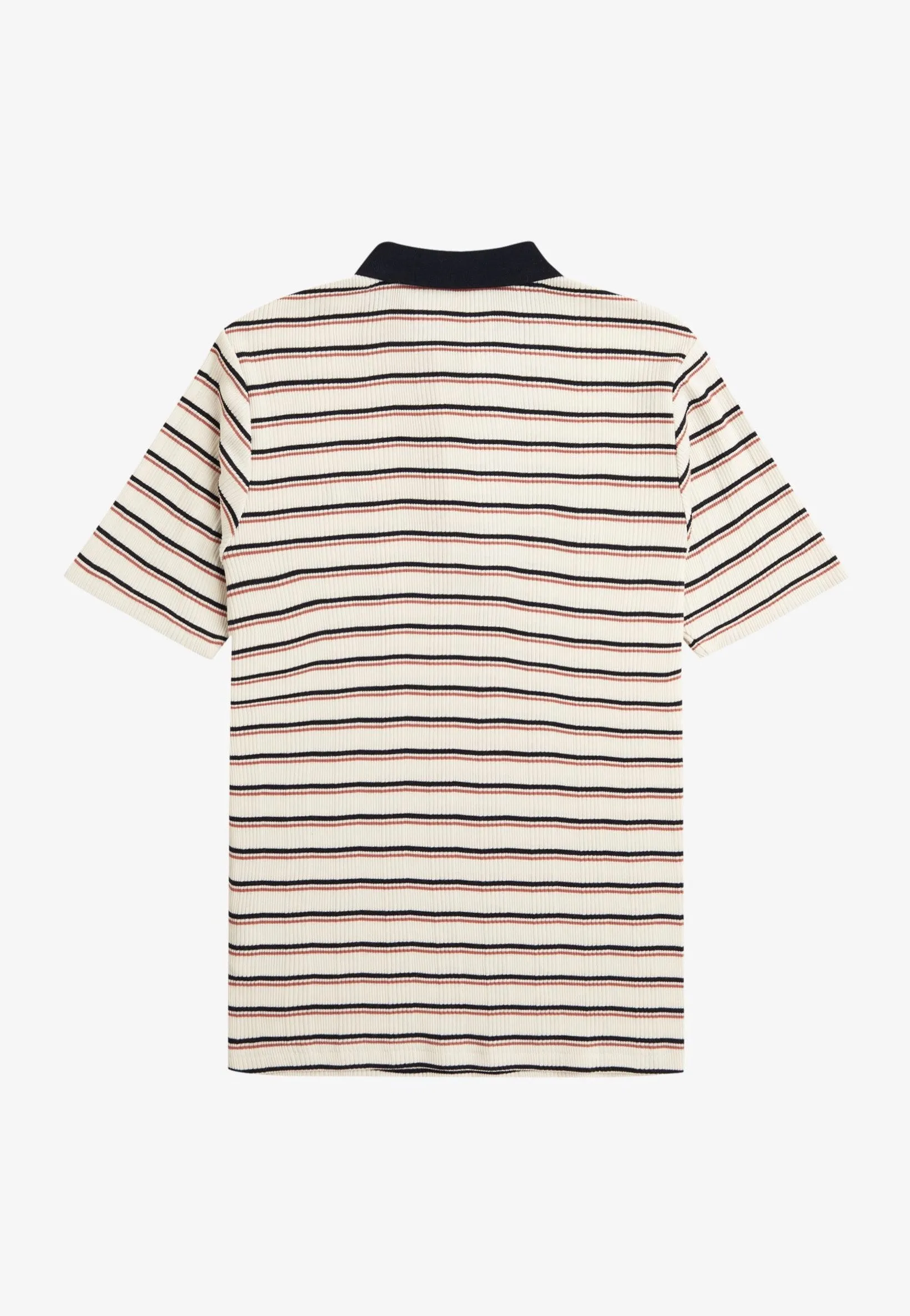 Fred Perry - Striped Ribbed Silky Peach - Polo