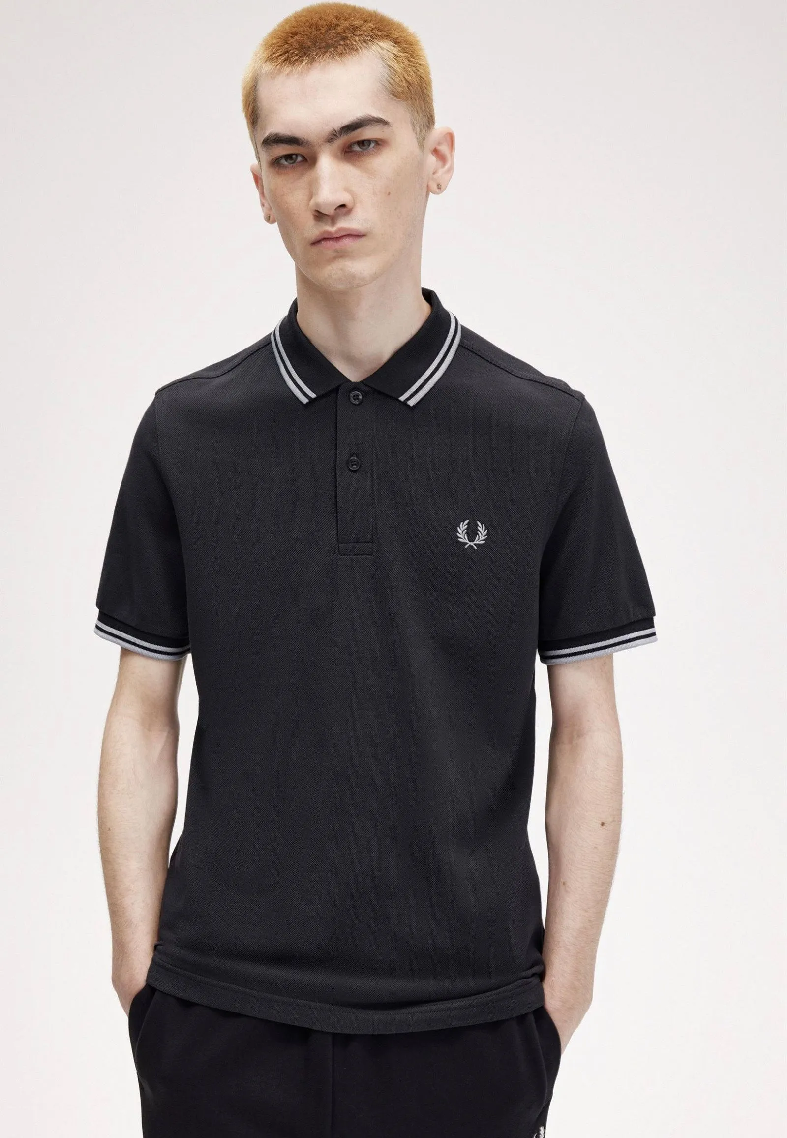 Fred Perry - The Twin Tipped Anchgrey/Limesto - Polo