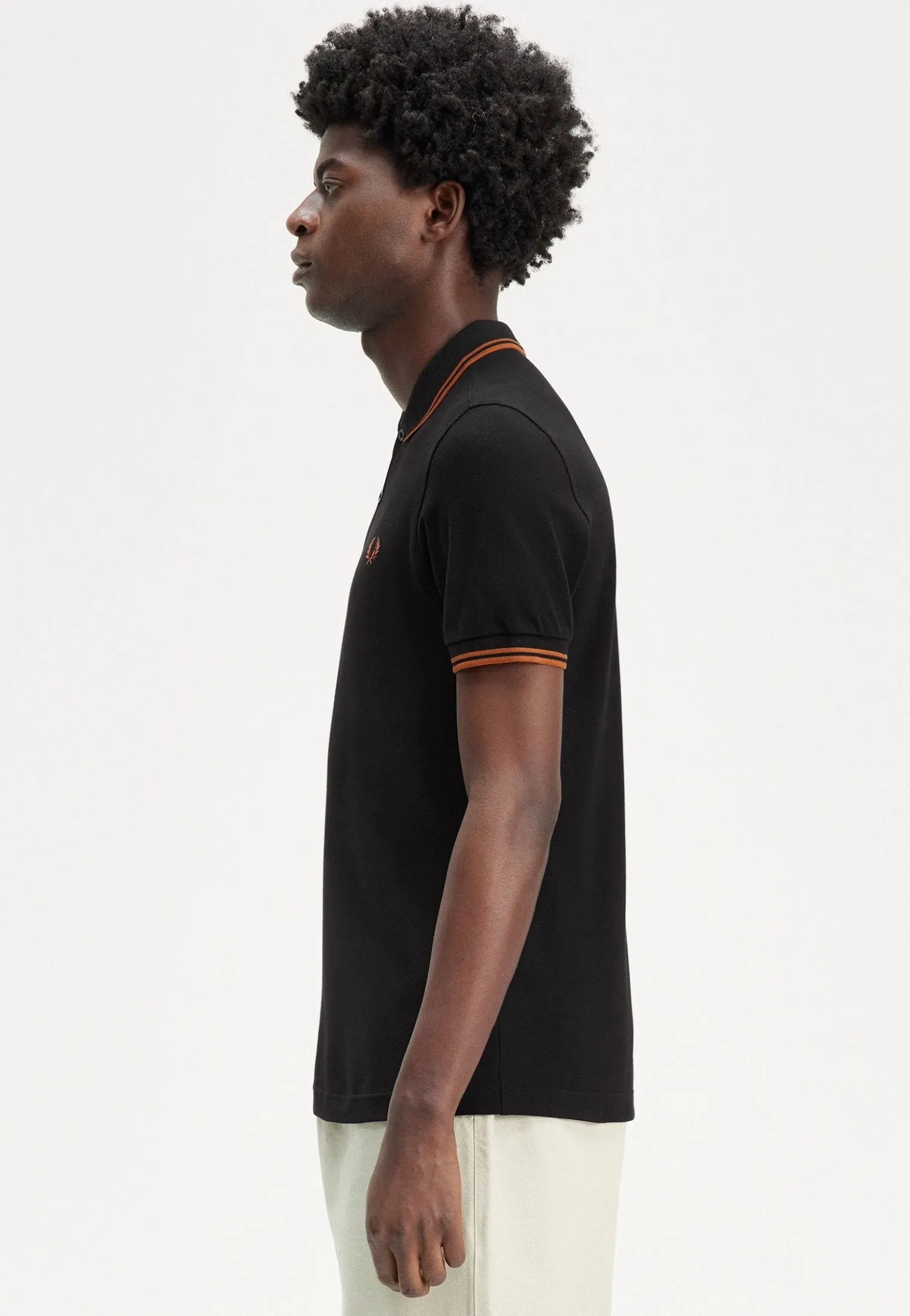 Fred Perry - The Twin Tipped Black/Marmalade - Polo