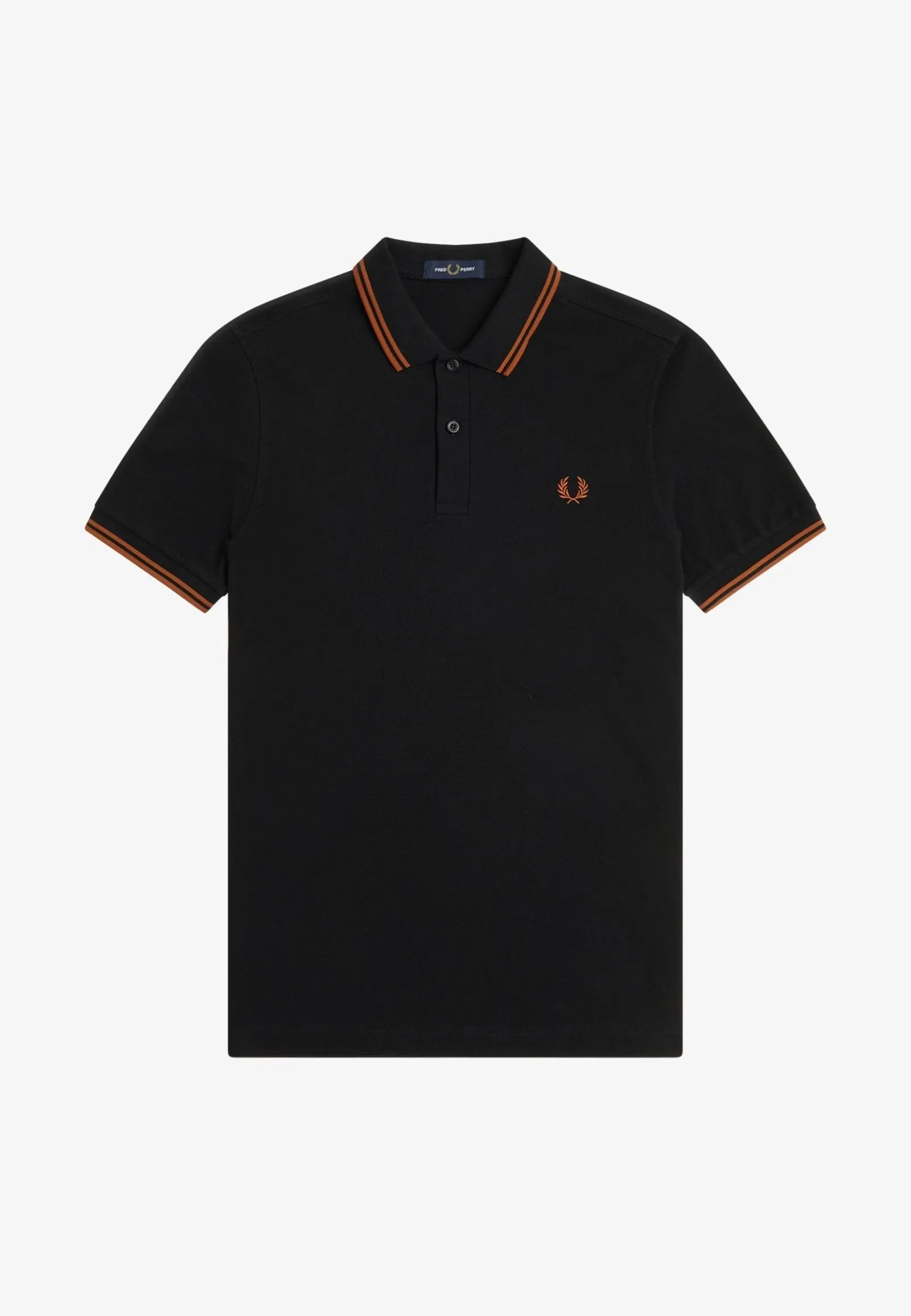 Fred Perry - The Twin Tipped Black/Marmalade - Polo