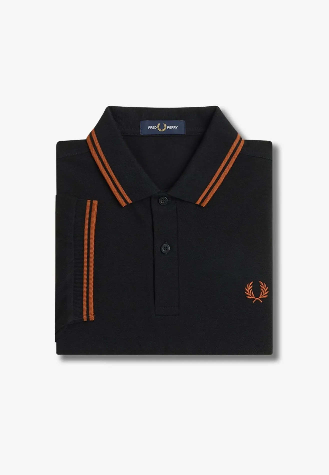 Fred Perry - The Twin Tipped Black/Marmalade - Polo